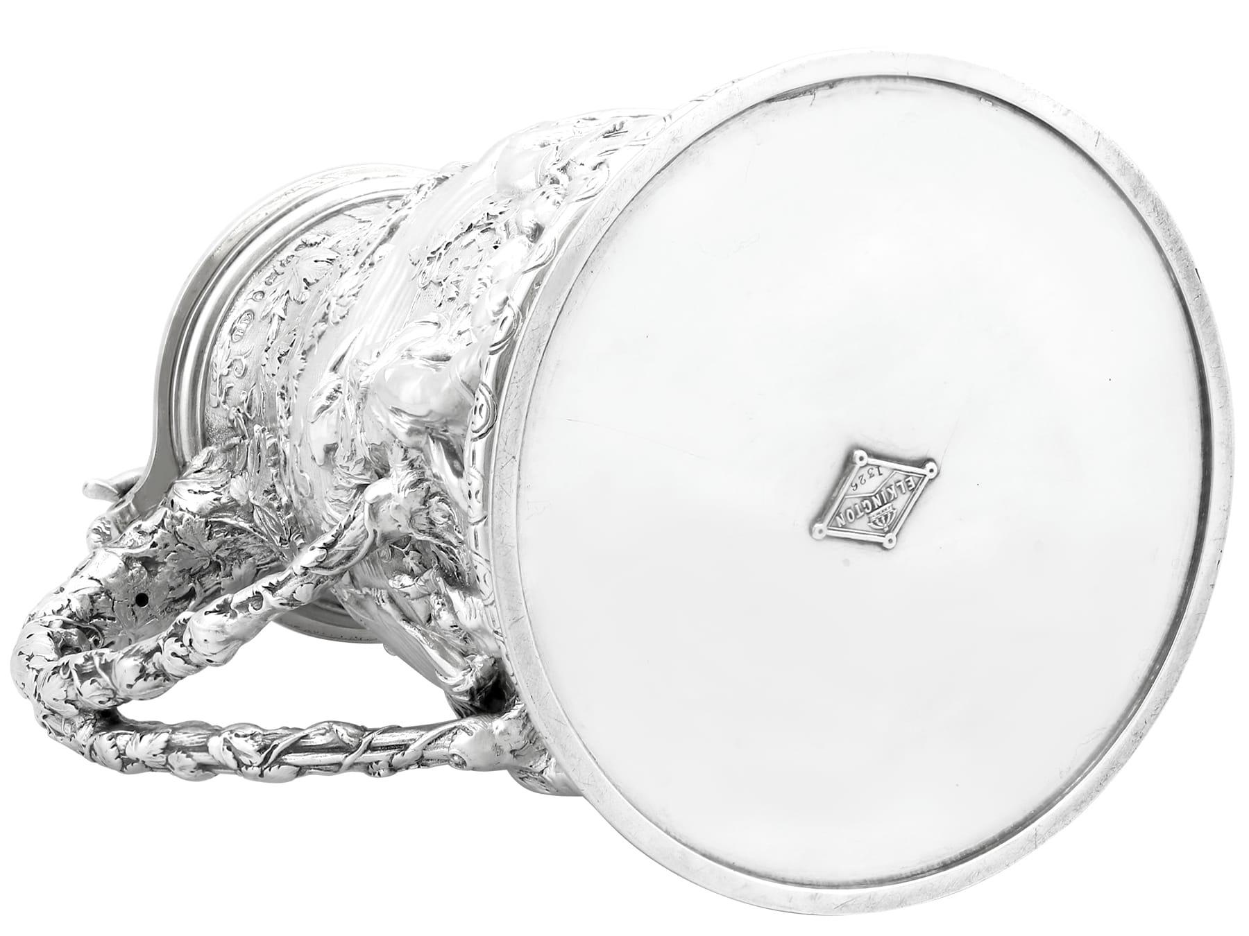 Antique Victorian Rare Sterling Silver Jug (1873) For Sale 14