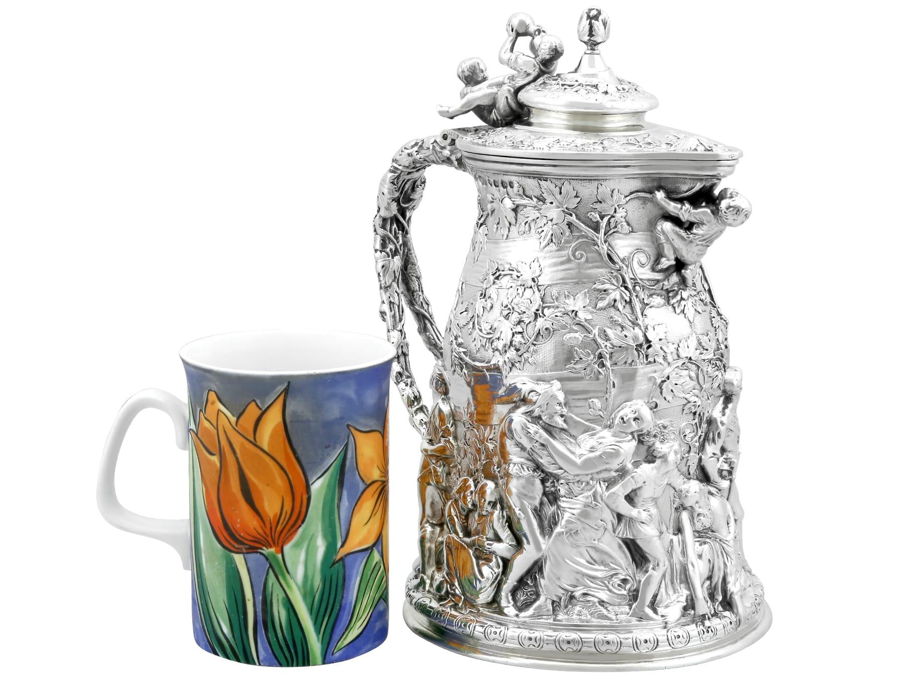 Late 19th Century Antique Victorian Rare Sterling Silver Jug (1873) For Sale