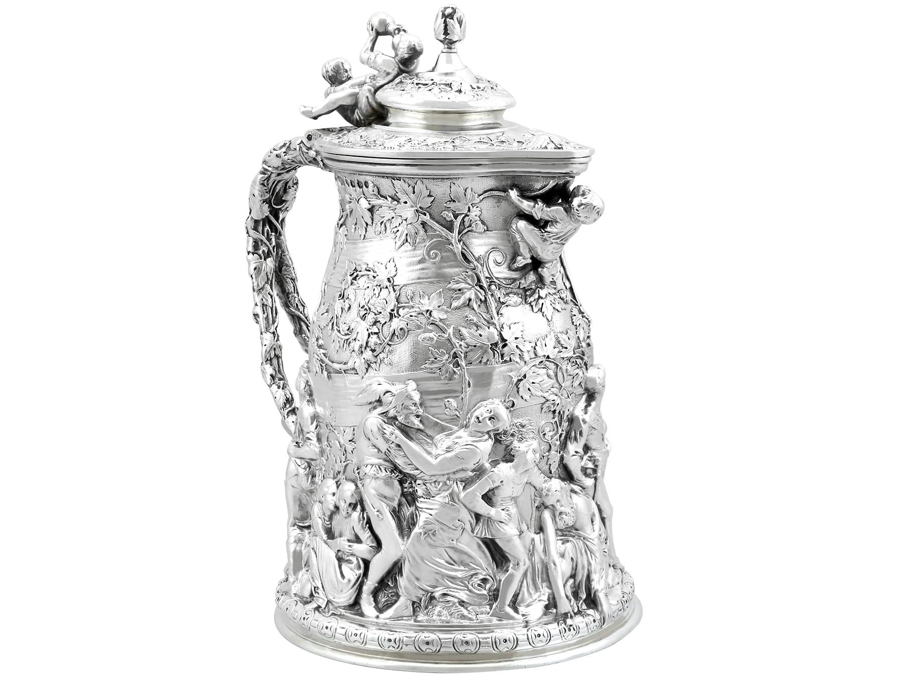 Antique Victorian Rare Sterling Silver Jug (1873) For Sale 1