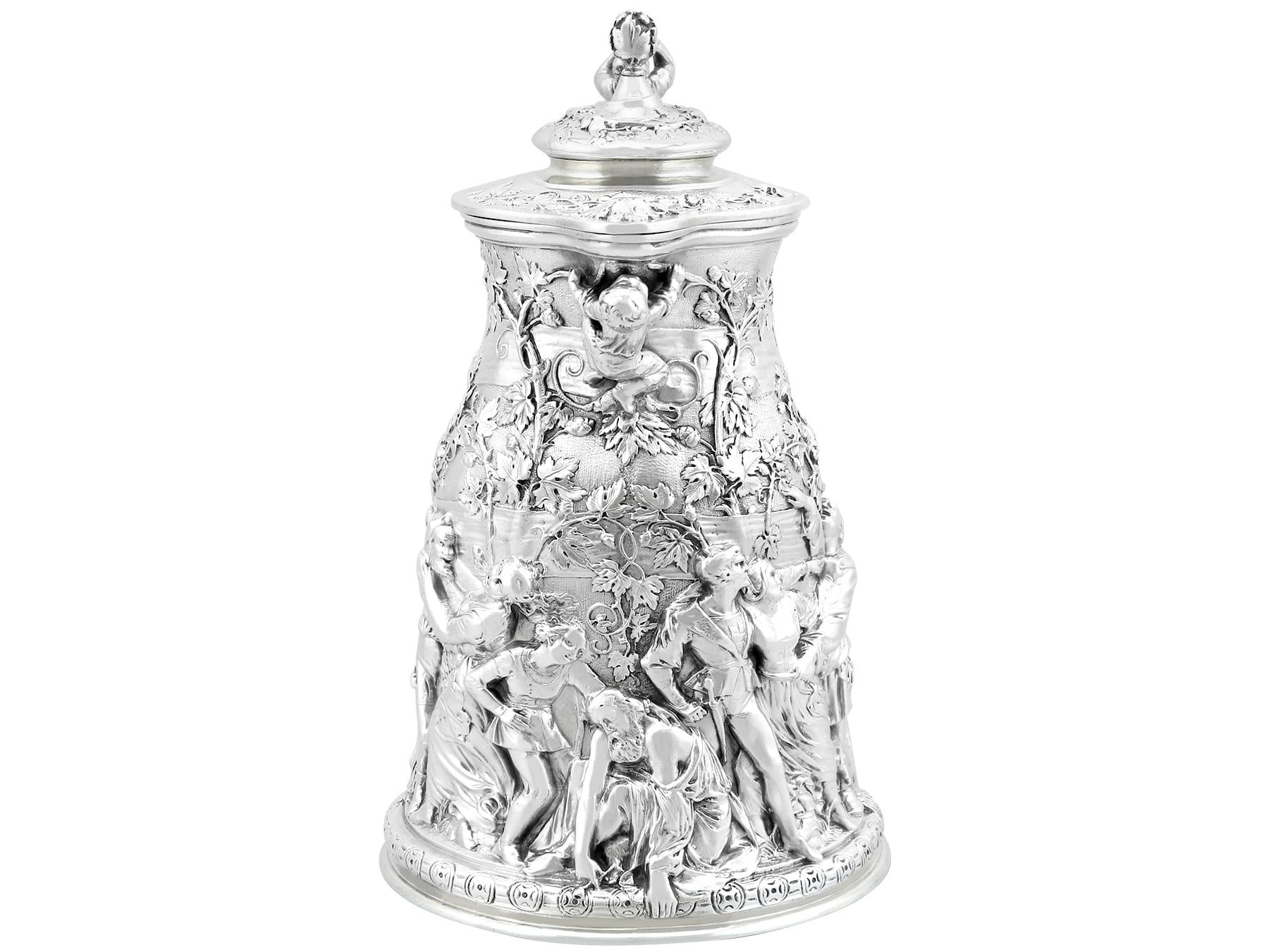 Antique Victorian Rare Sterling Silver Jug (1873) For Sale 2