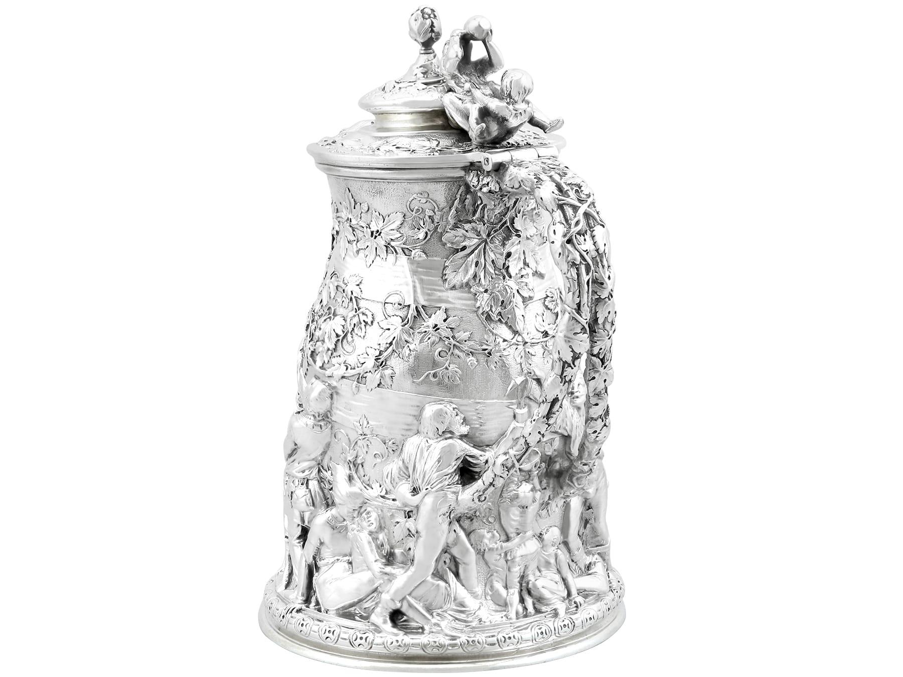 Antique Victorian Rare Sterling Silver Jug (1873) For Sale 5
