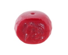 Antique Victorian Red Coral Intaglio Seal Bead