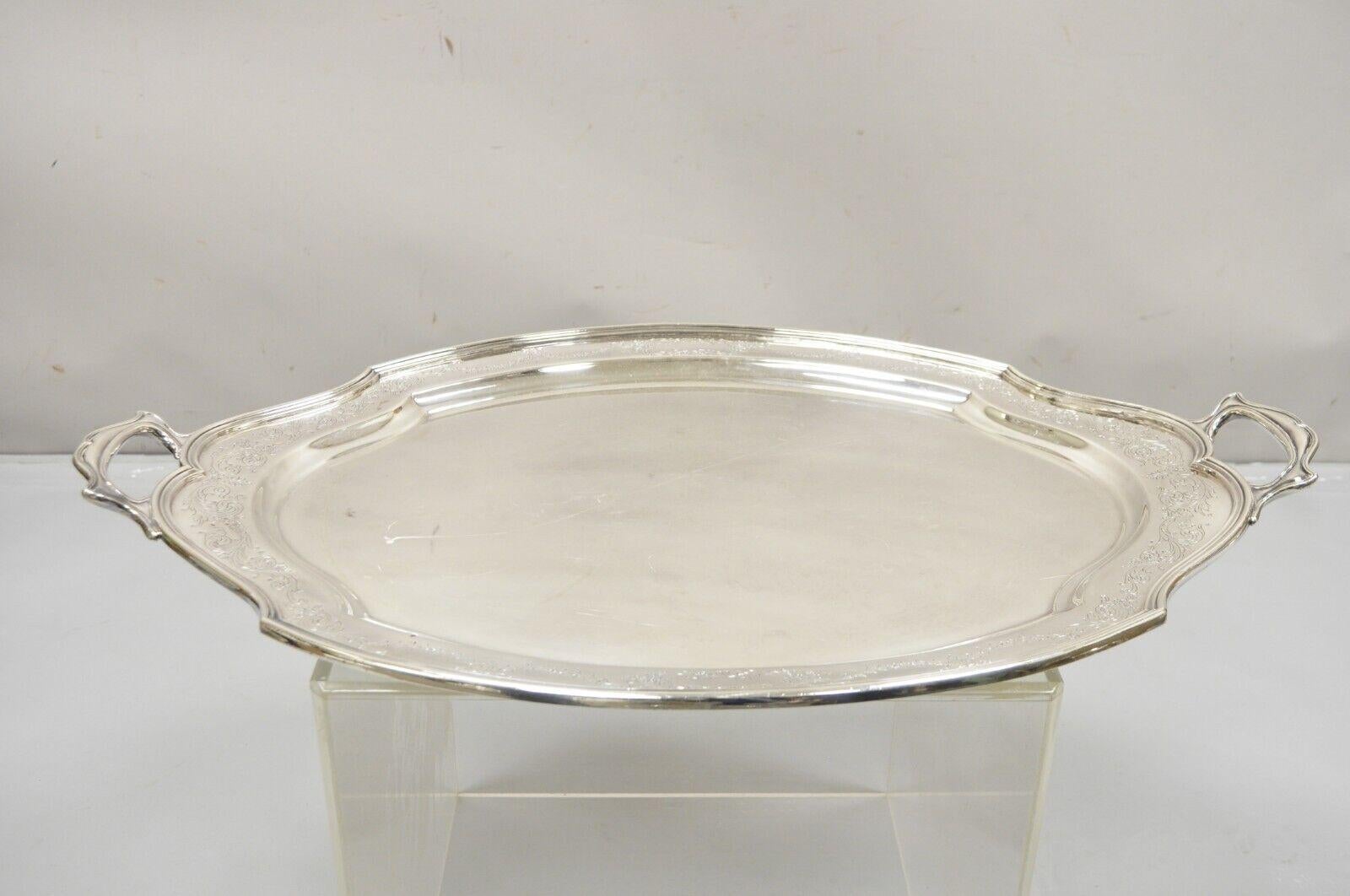 Antique Victorian Reed & Barton Large Oval 31.5” Serving Platter Tray For Sale 5