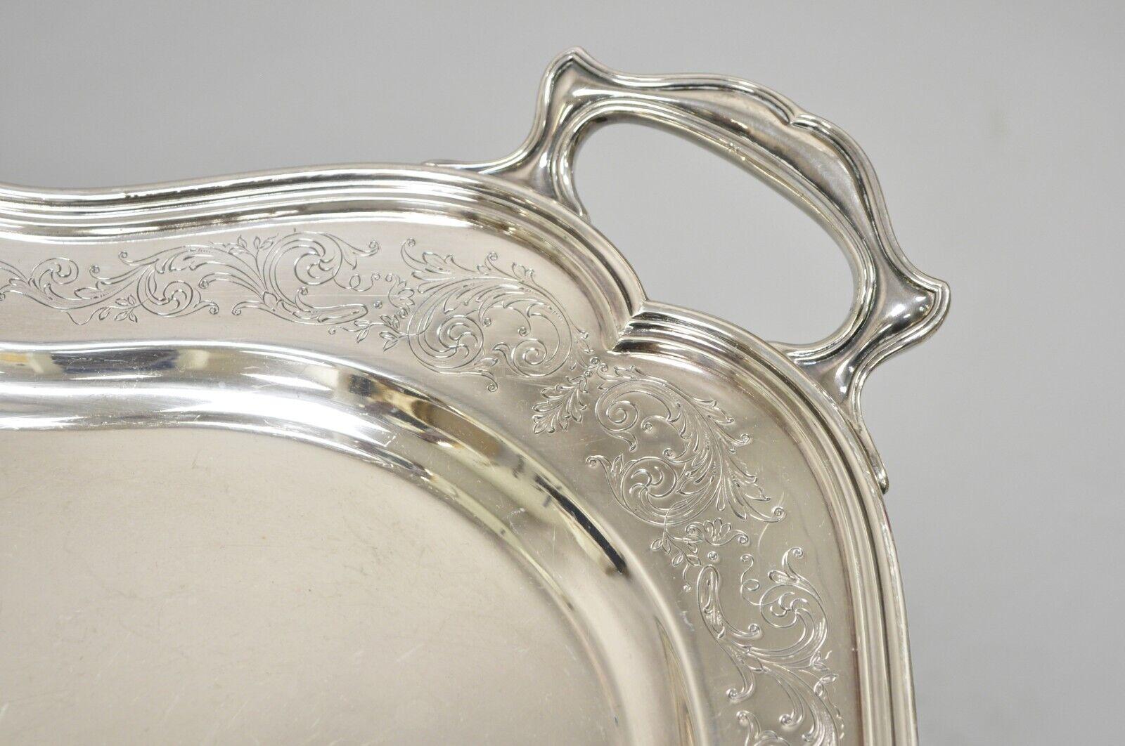 Bandeja ovalada antigua victoriana Reed & Barton de 31,5