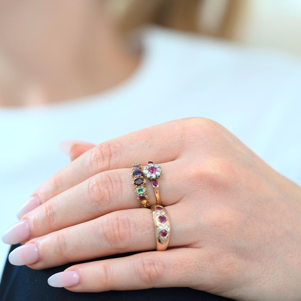 Antique Victorian REGARD Gemstone 15ct Gold Ring For Sale 2