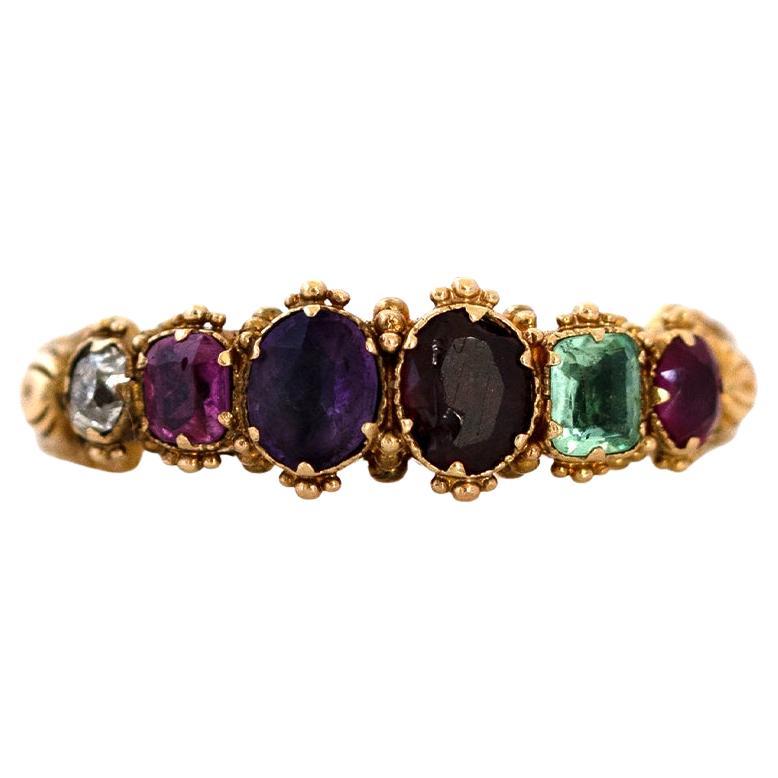 Antique Victorian REGARD Gemstone 15ct Gold Ring