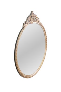 Antique Victorian Regency Neoclassical Ornate Gold Round Wall Hanging Mirror 36"