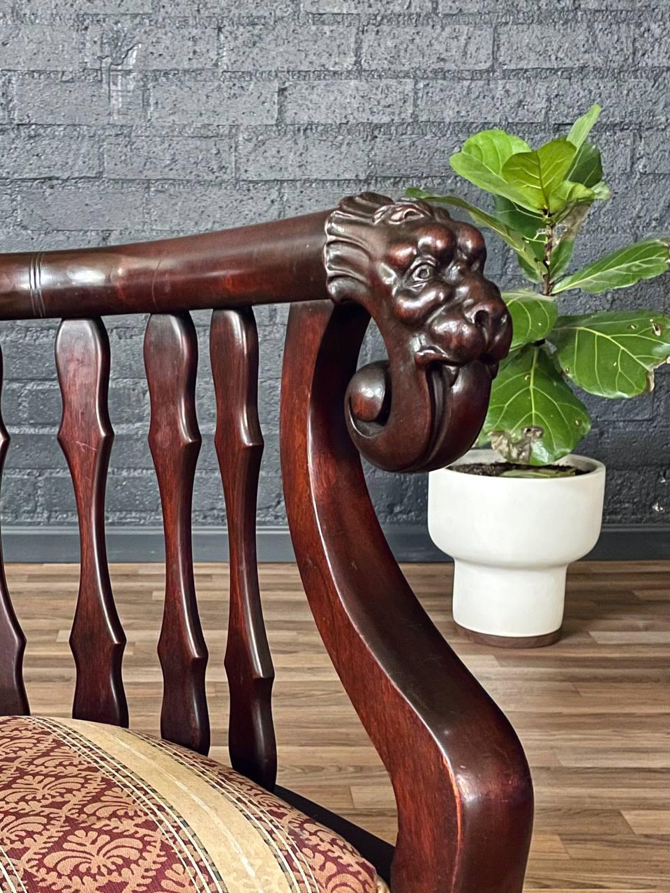 Early 20th Century Antique Victorian Renaissance Revival Barrel-Back Rocking Chair For Sale