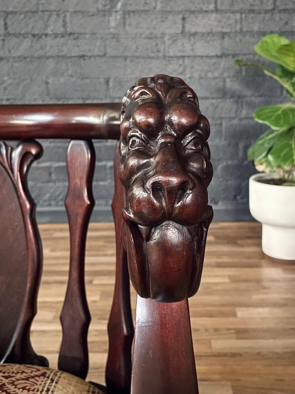 Antique Victorian Renaissance Revival Barrel-Back Rocking Chair For Sale 1