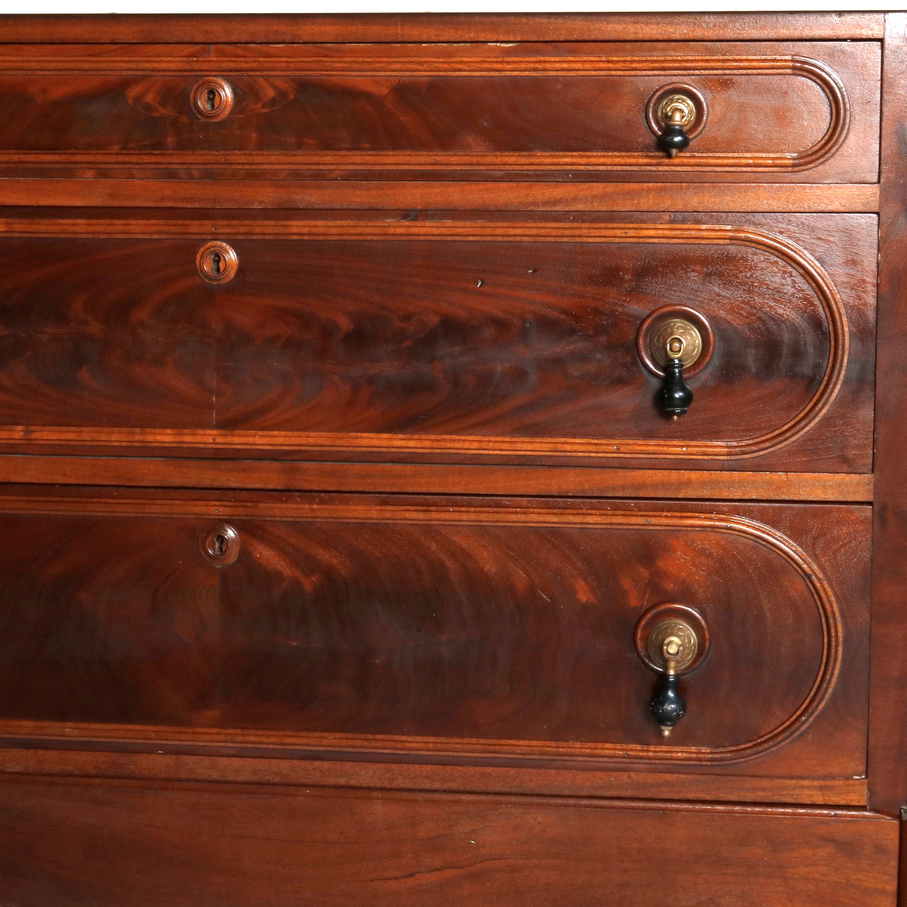 Commode victorienne néo-renaissance en broussin et noyer avec dessus en marbre, vers 1880 en vente 4