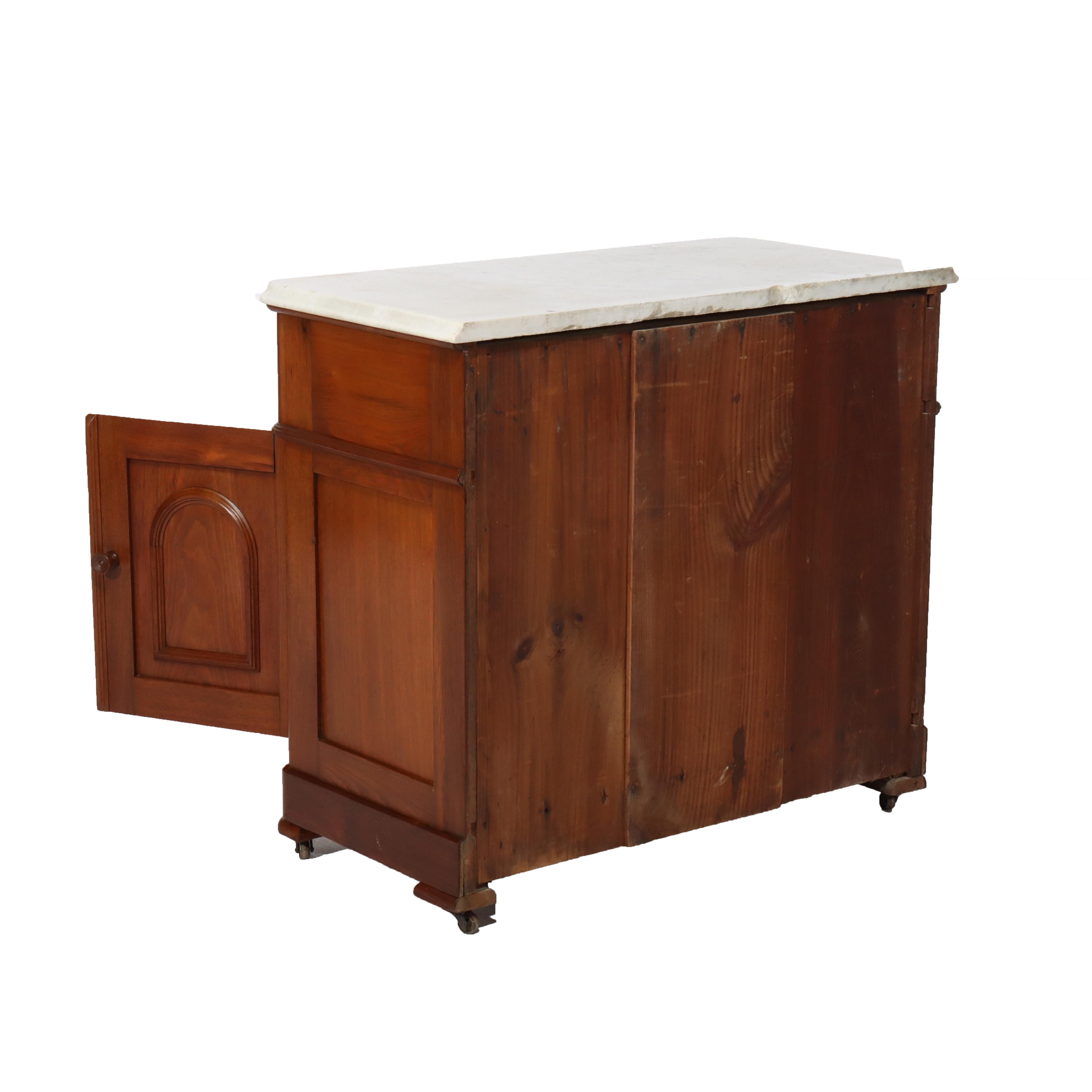 Antique Victorian Renaissance Revival Carved Walnut Commode c1880 For Sale 3