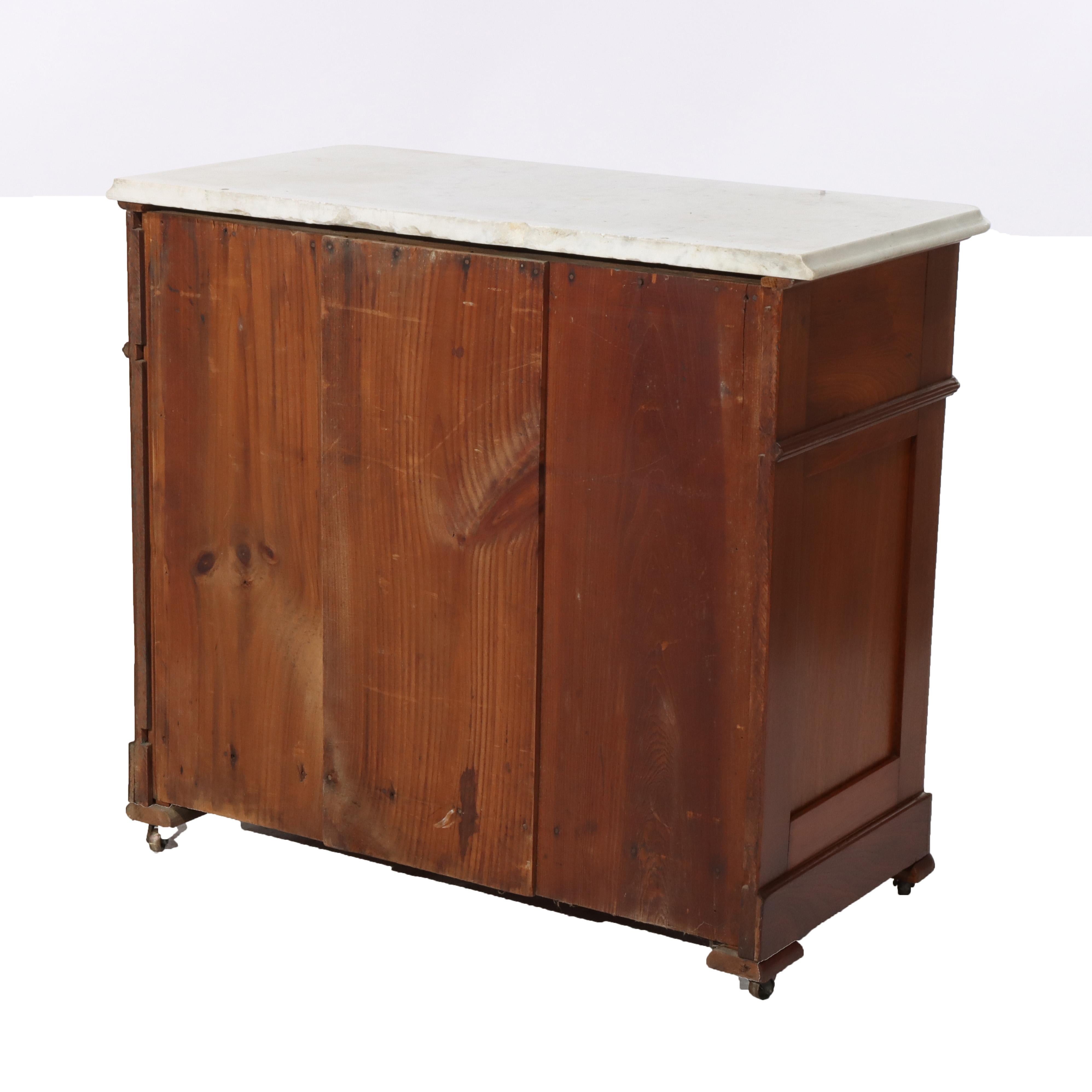 Antique Victorian Renaissance Revival Carved Walnut Commode c1880 For Sale 4