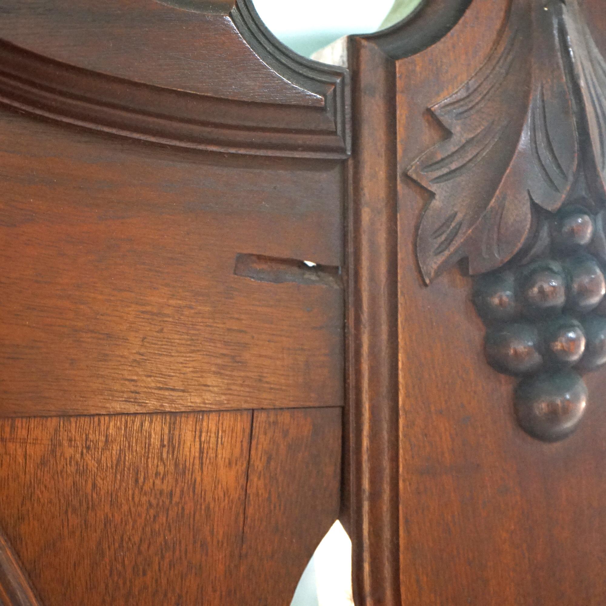 Antique Victorian Renaissance Revival Foliate Carved Walnut High Bed C1880 12