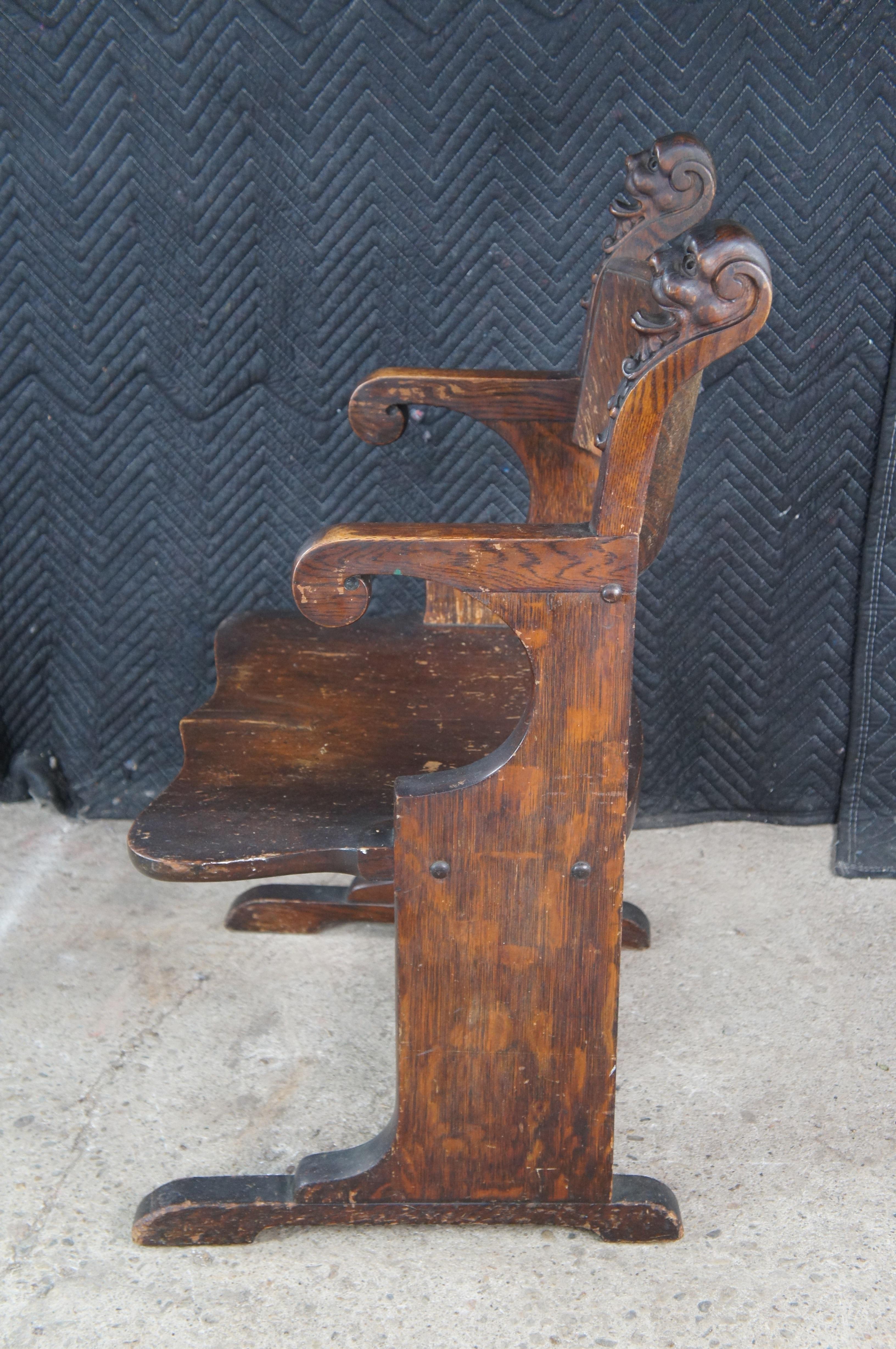 Antike viktorianische Renaissance A. Hall Bibliothek Figural Arm Thron Stuhl (19. Jahrhundert) im Angebot