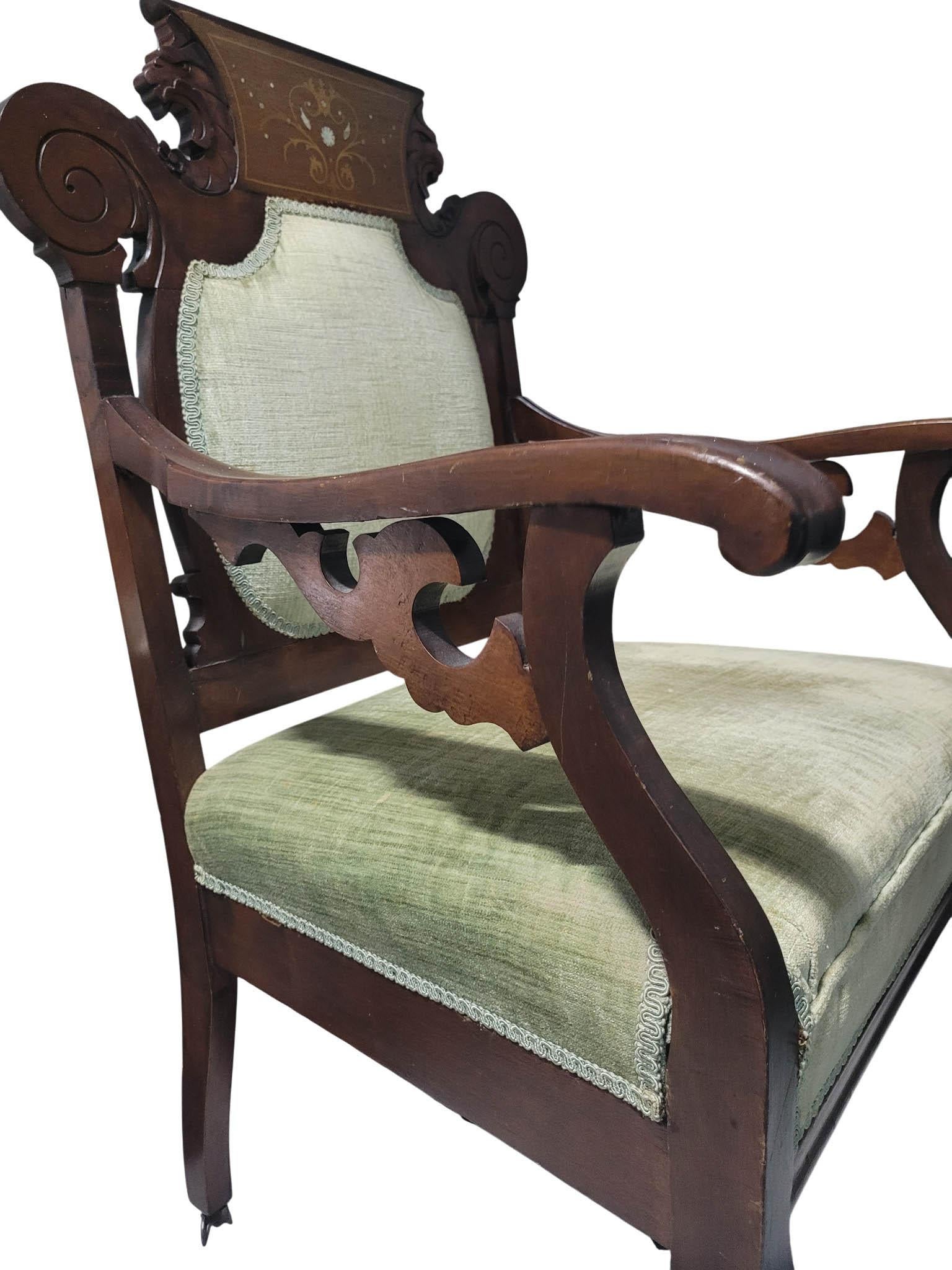 Antiguo sillón de salón victoriano renacentista, c. 1880 en venta 4