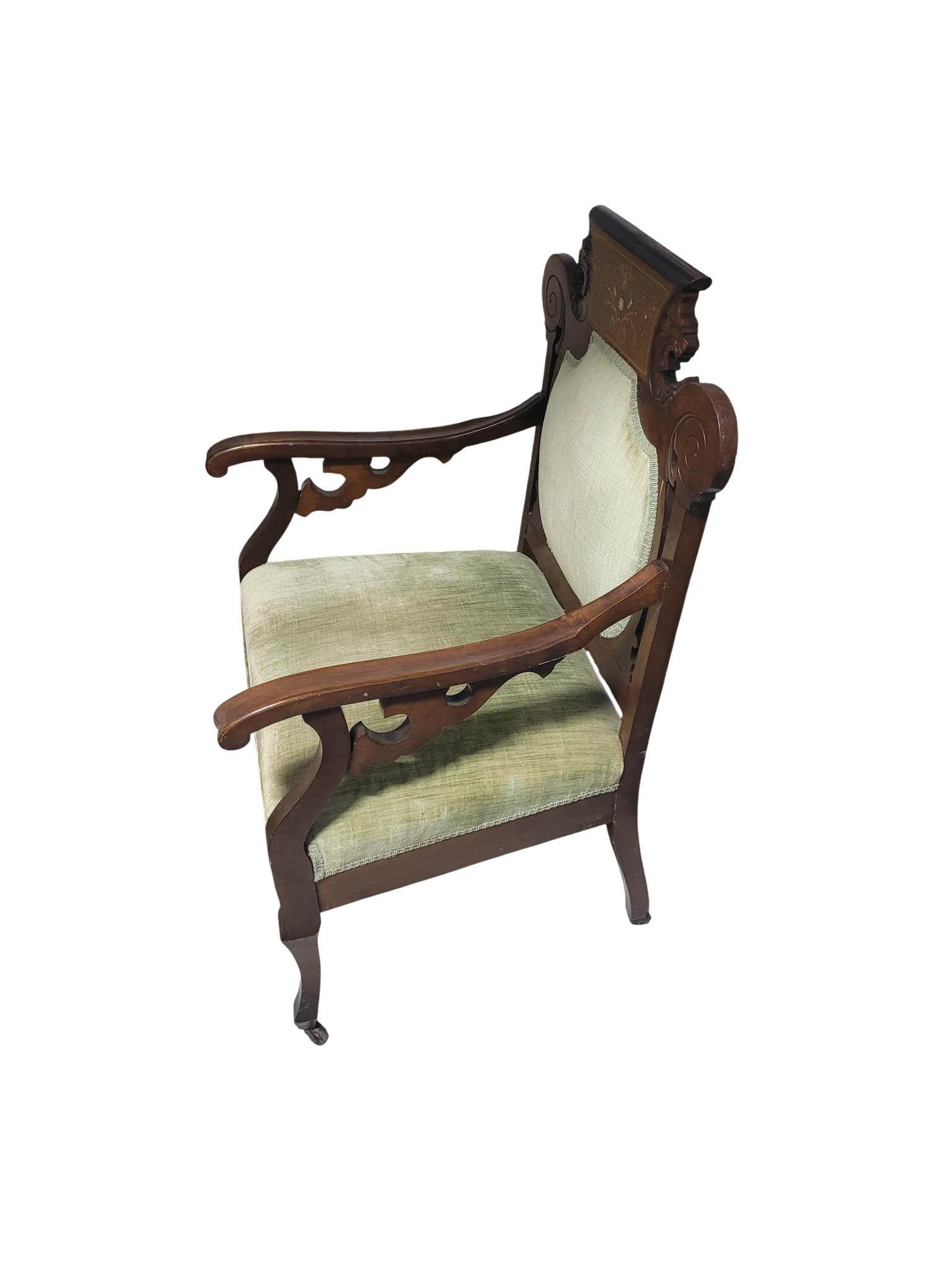 Antiguo sillón de salón victoriano renacentista, c. 1880 en venta 5