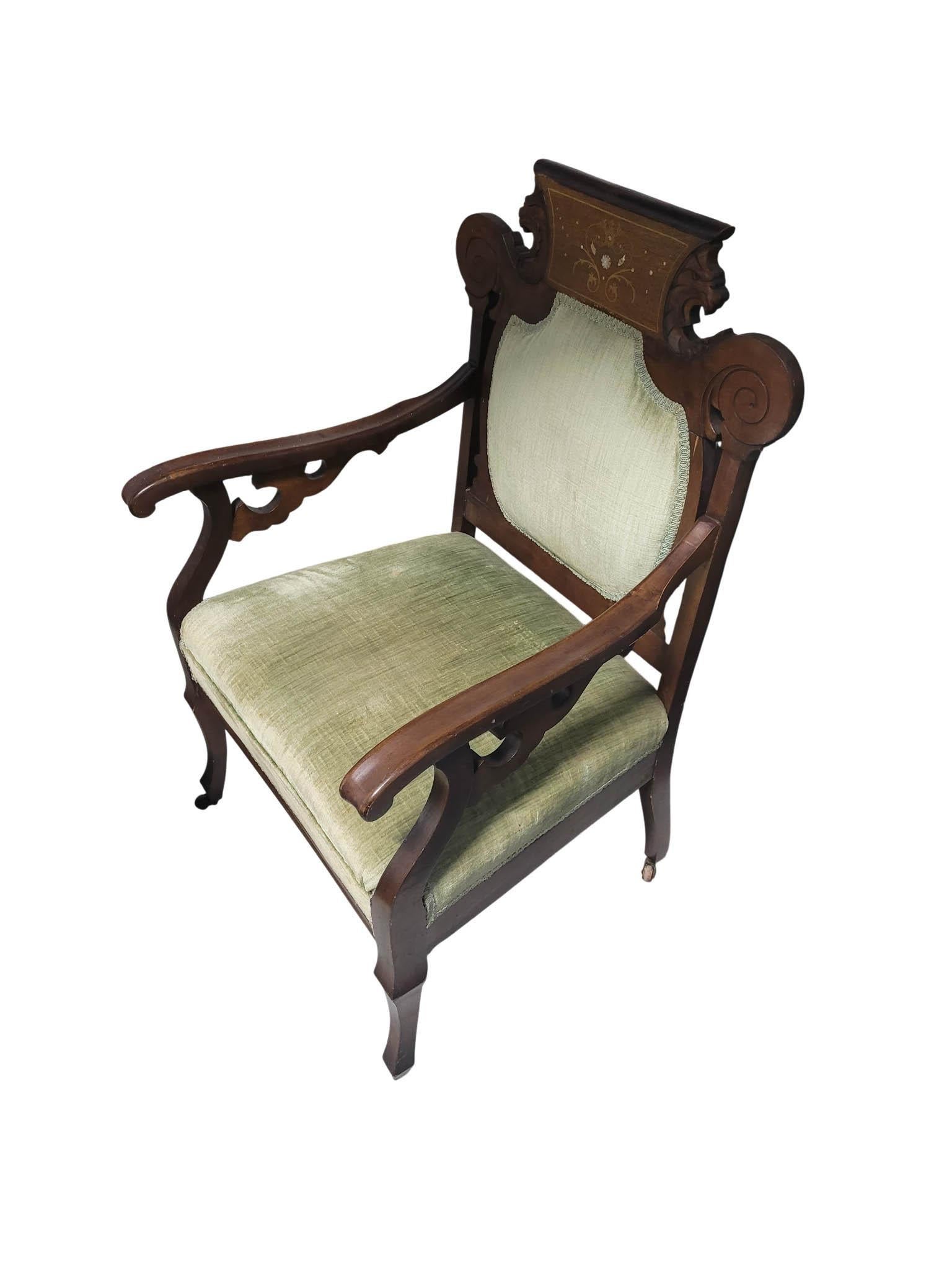 Antiguo sillón de salón victoriano renacentista, c. 1880 en venta 6