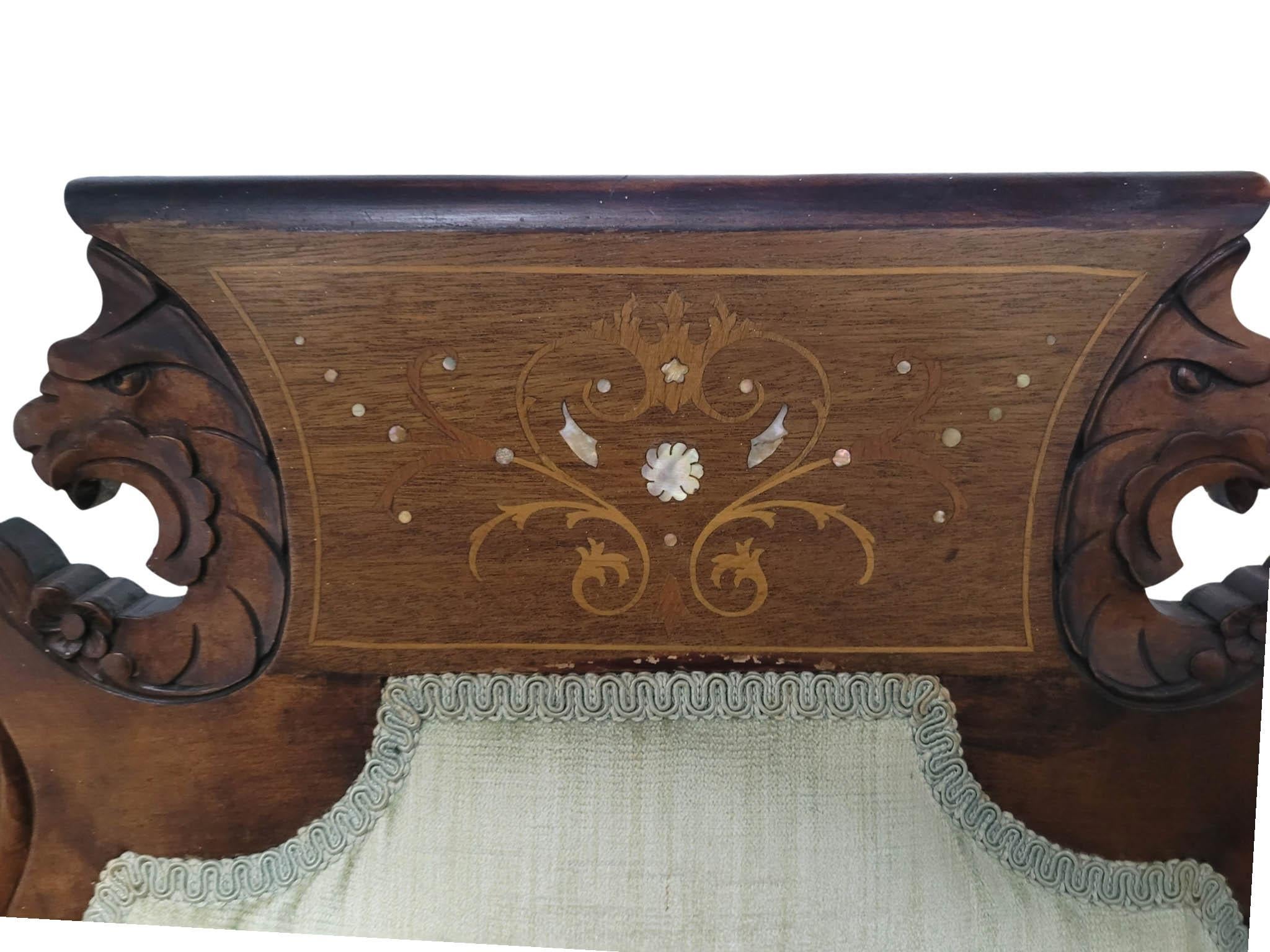 Antiguo sillón de salón victoriano renacentista, c. 1880 Inglés en venta