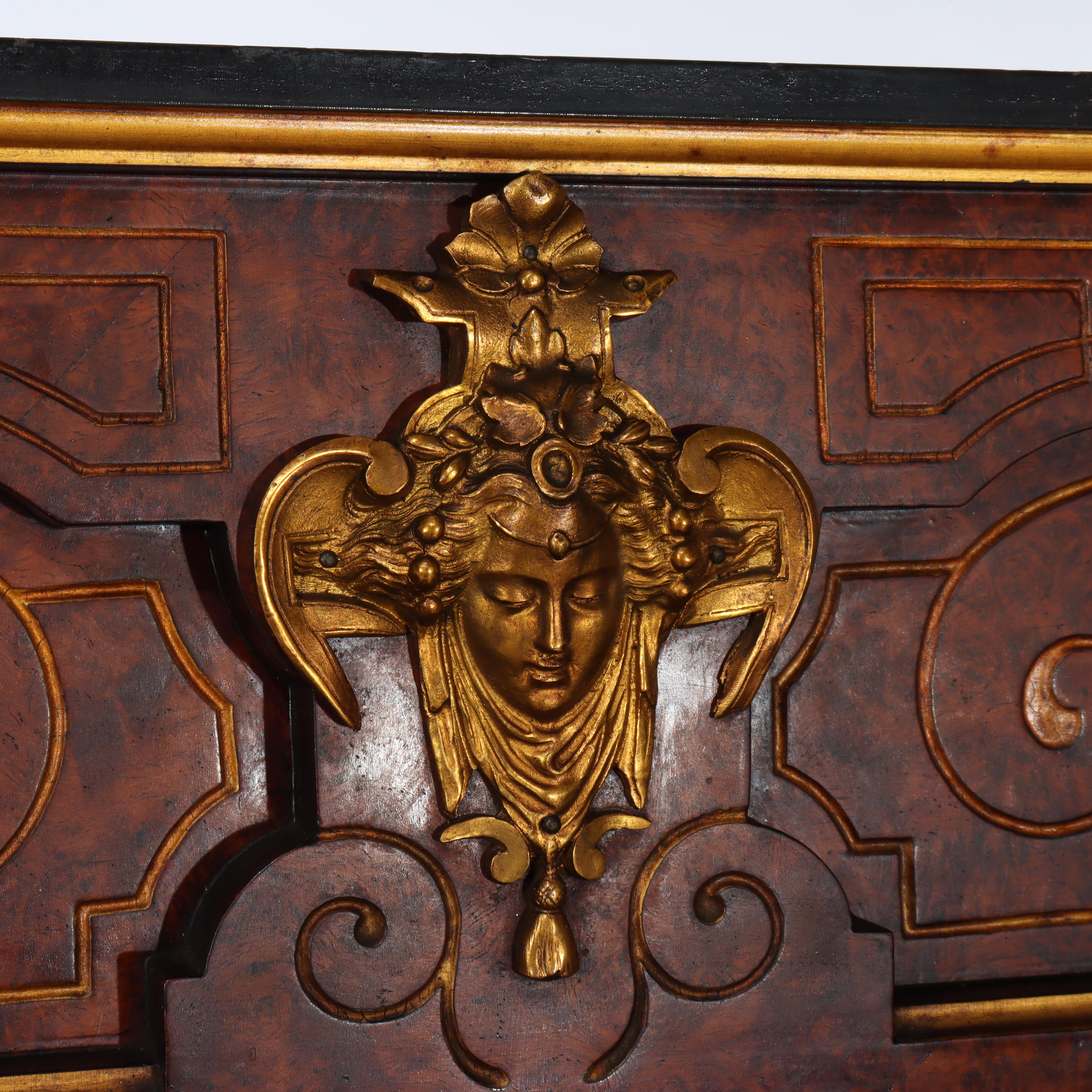 Antico mobile rinascimentale vittoriano in noce e radica intarsiata in vendita 11