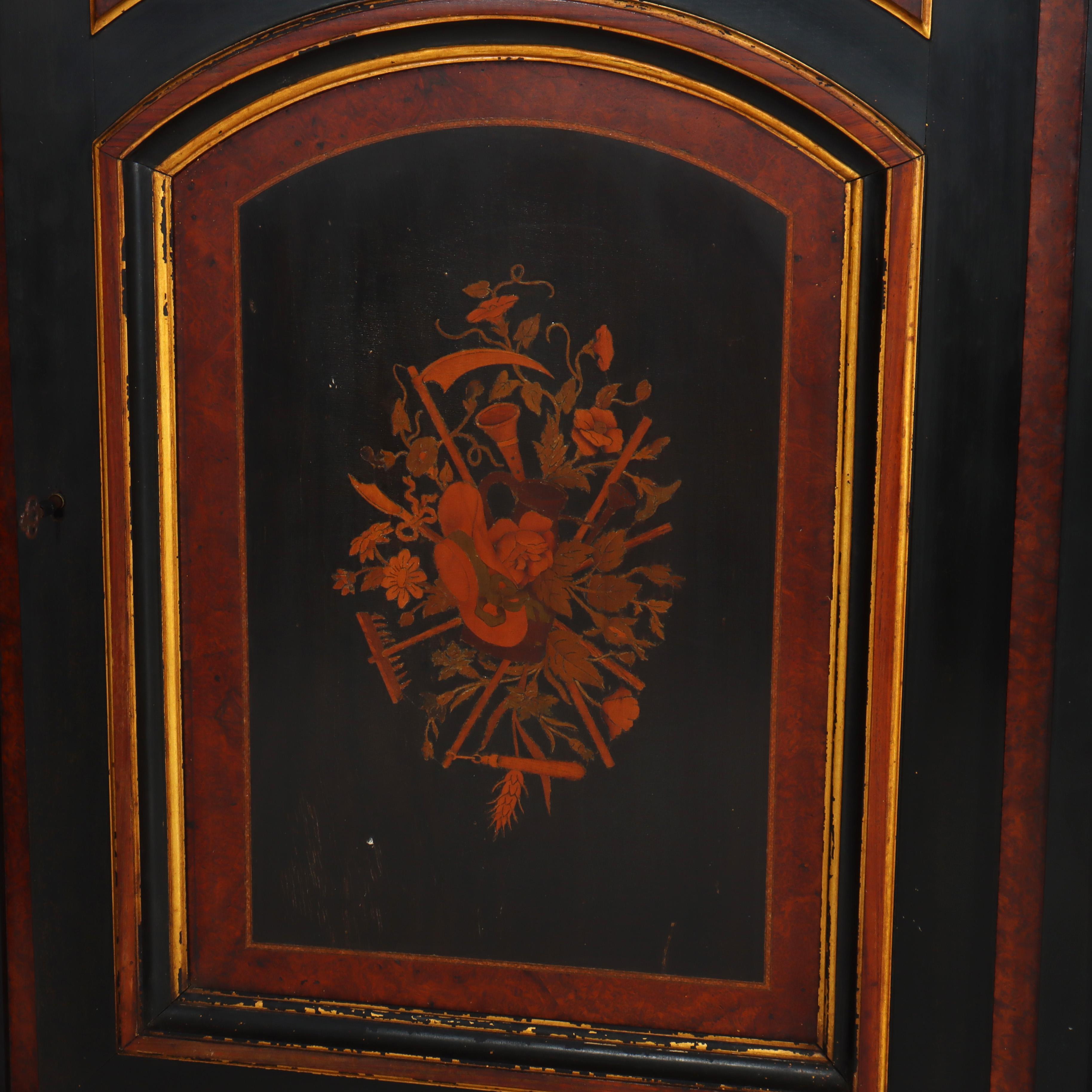 Antico mobile rinascimentale vittoriano in noce e radica intarsiata In condizioni buone in vendita a Big Flats, NY