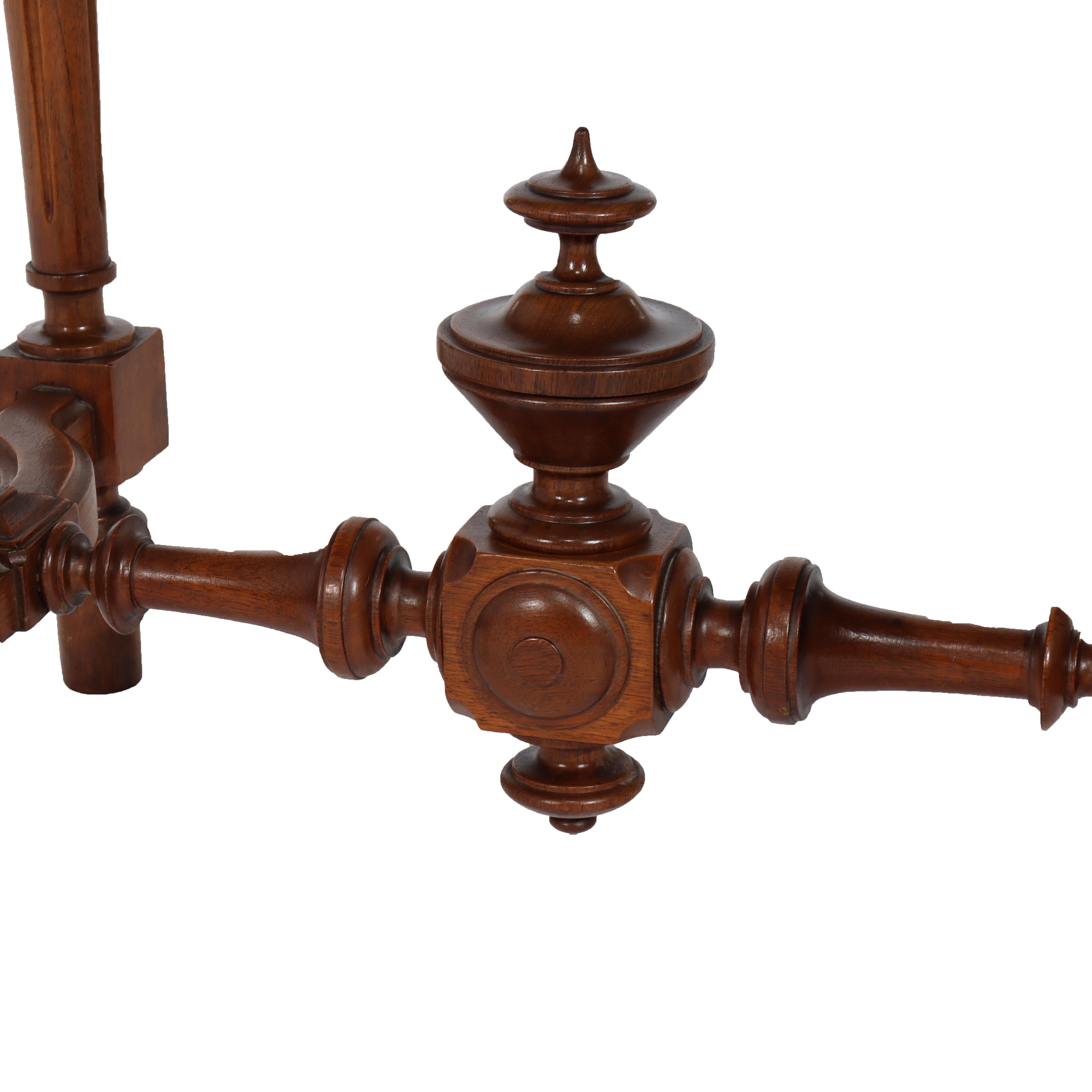 Antique Victorian Renaissance Revival Walnut Lamp Table C1890 For Sale 6