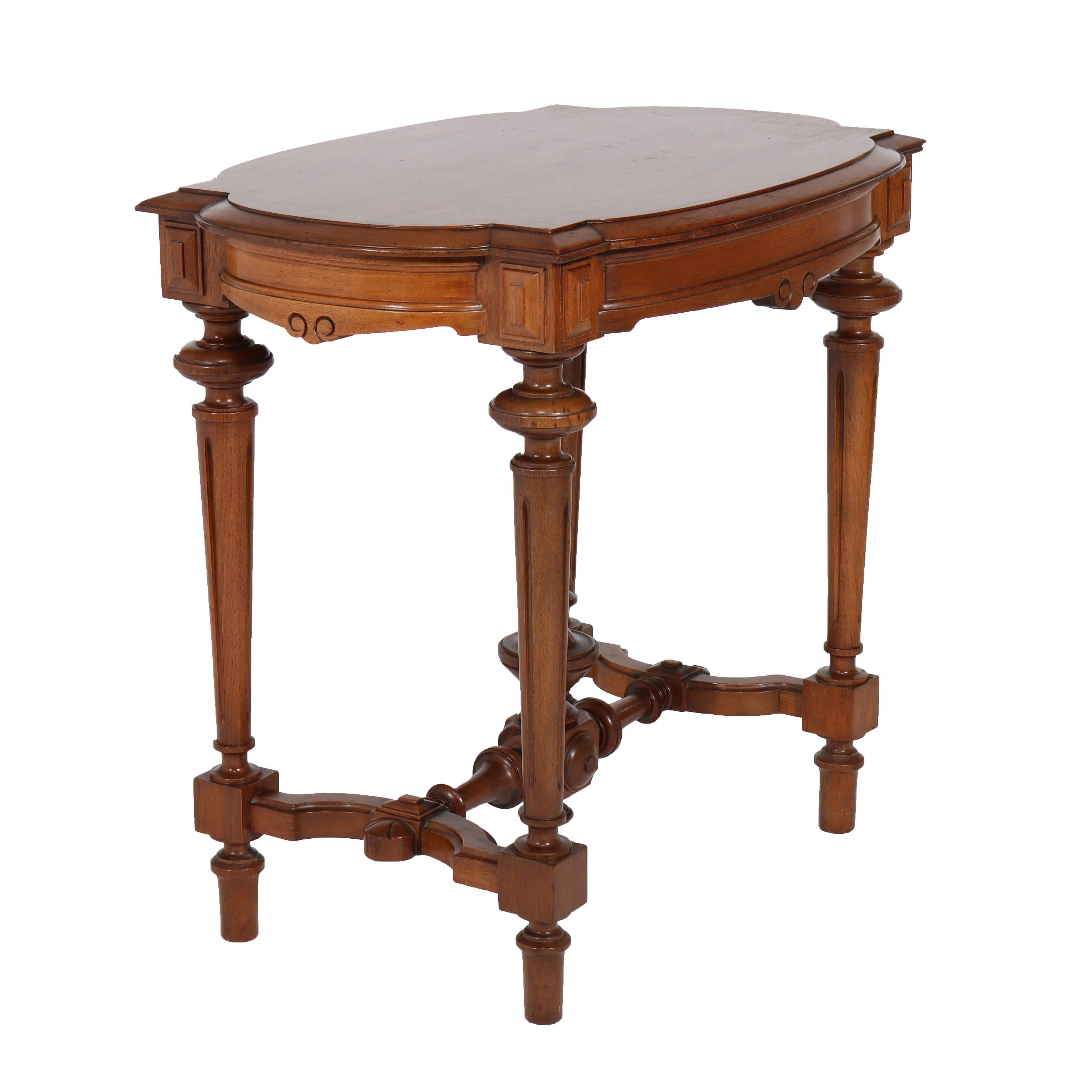 Antique Victorian Renaissance Revival Walnut Lamp Table C1890 For Sale 2