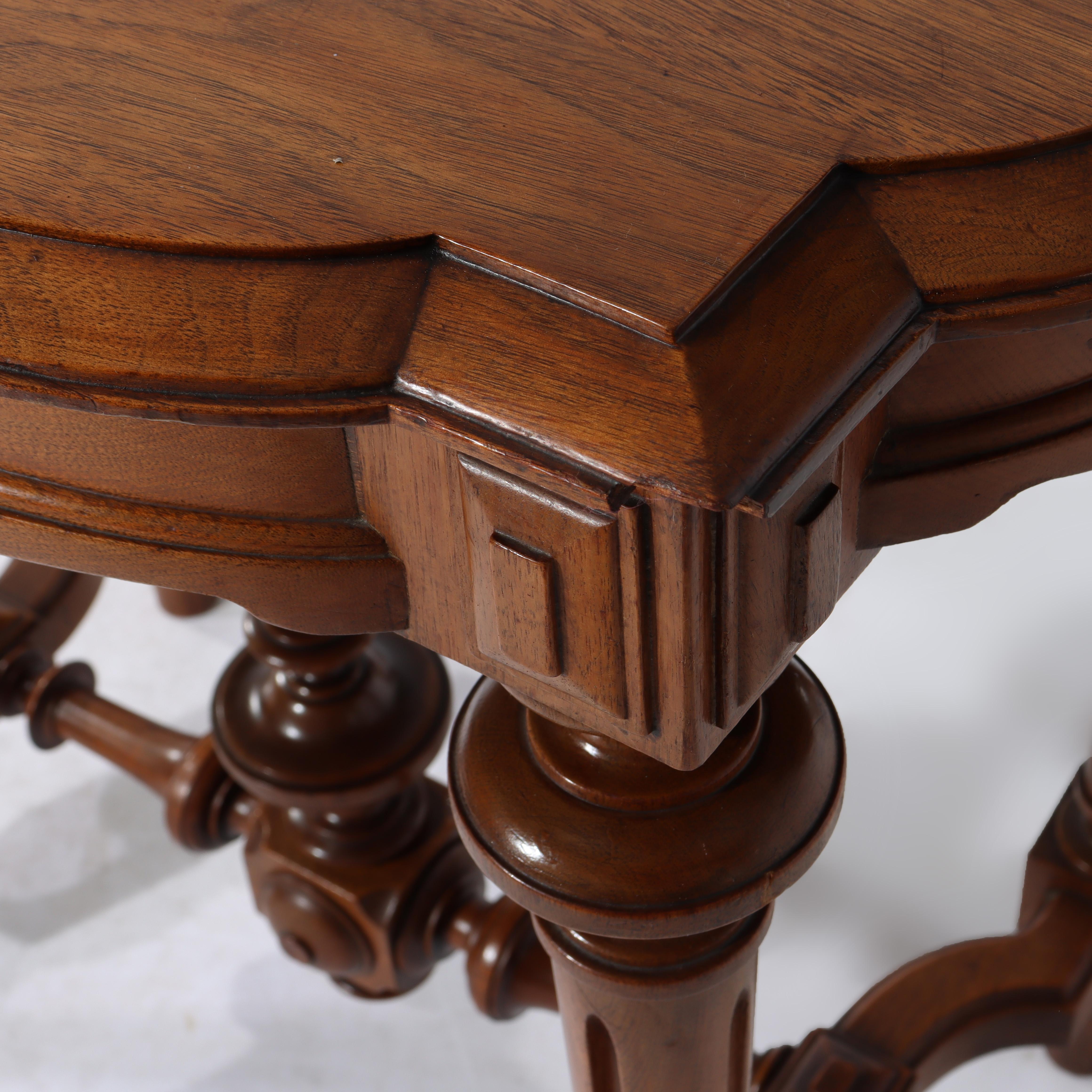 Antique Victorian Renaissance Revival Walnut Lamp Table C1890 For Sale 5