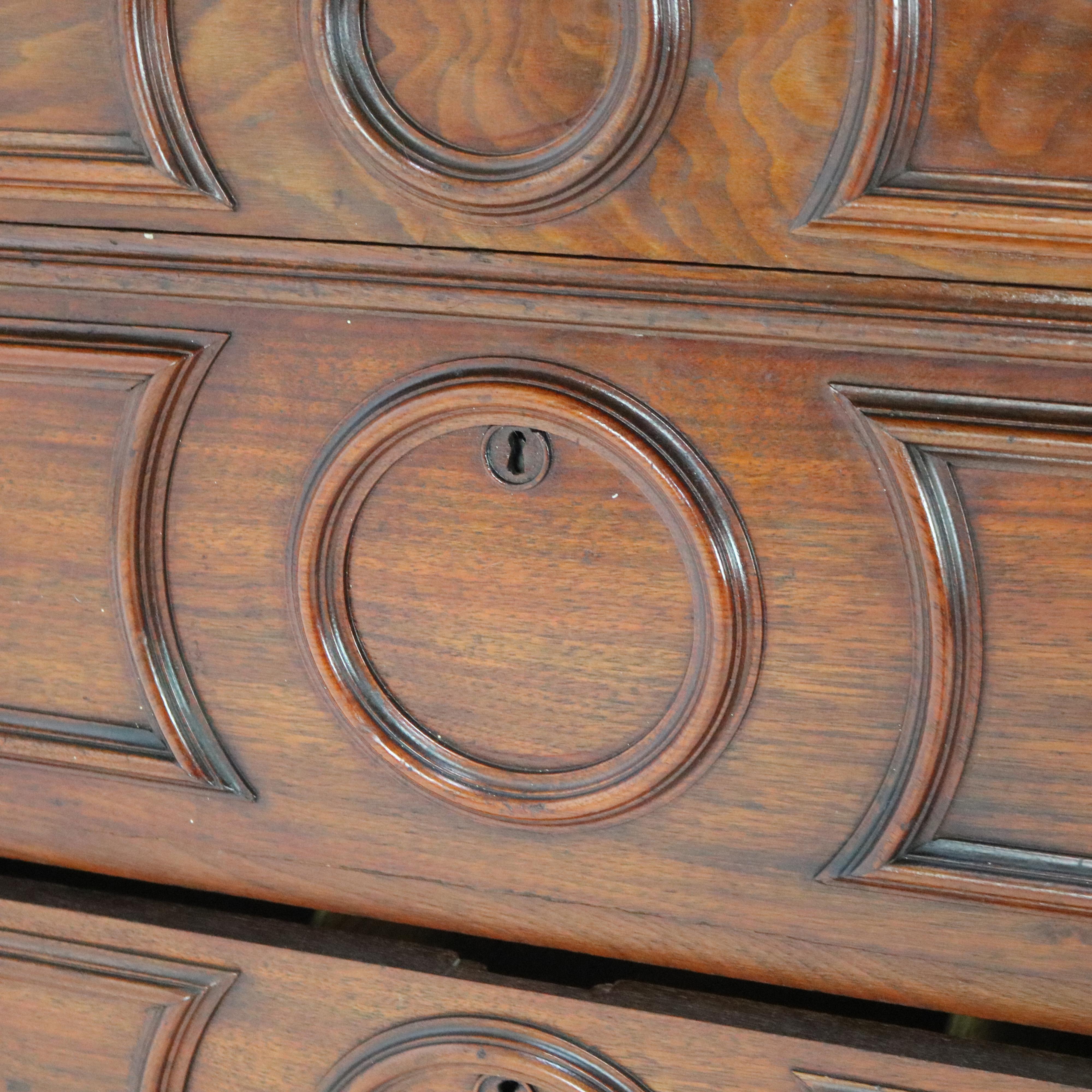 Antique Victorian Renaissance Revival Walnut Marble Top & Mirrored Dresser C1890 8