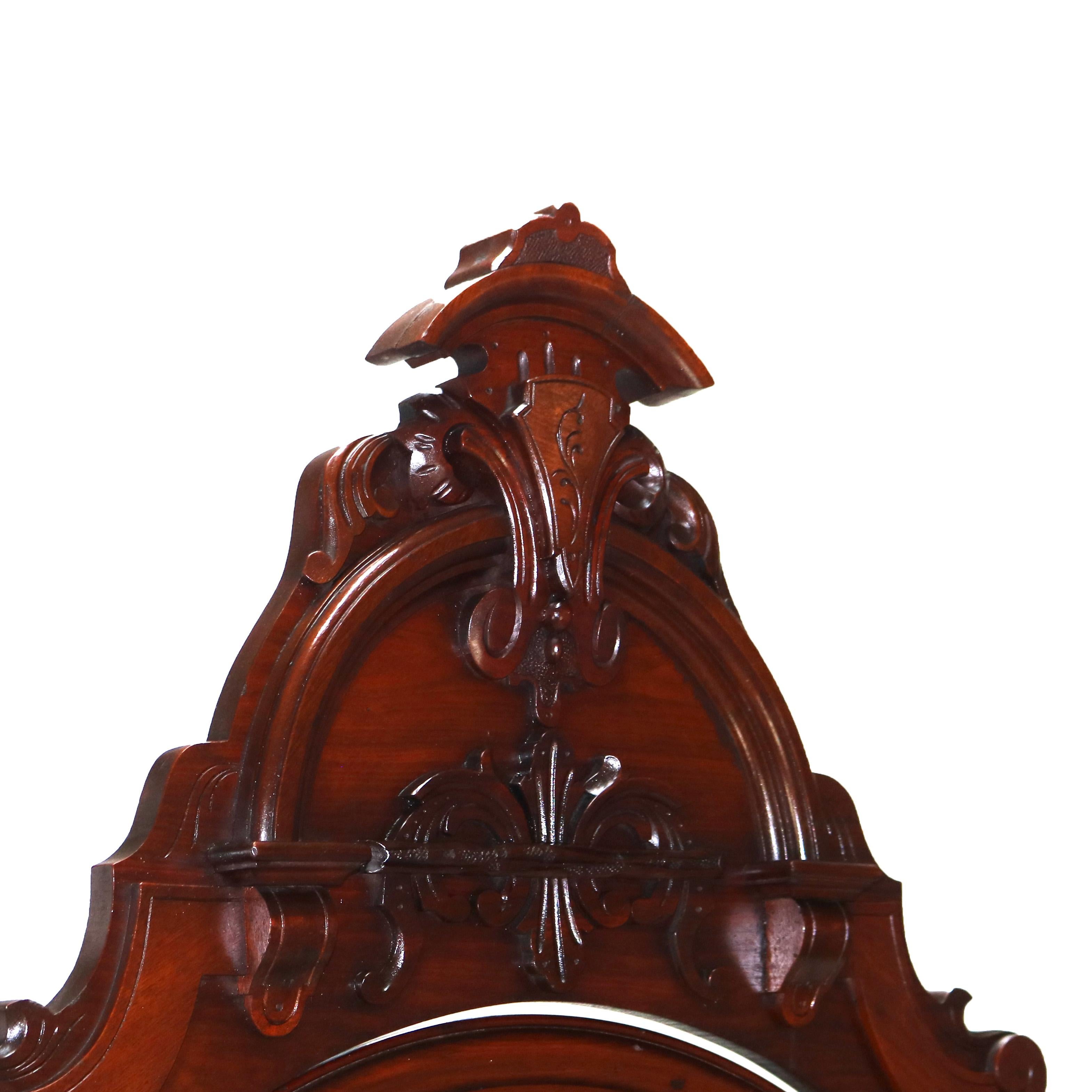 Antique Victorian Renaissance Revival Walnut Marble Top & Mirrored Dresser C1890 12