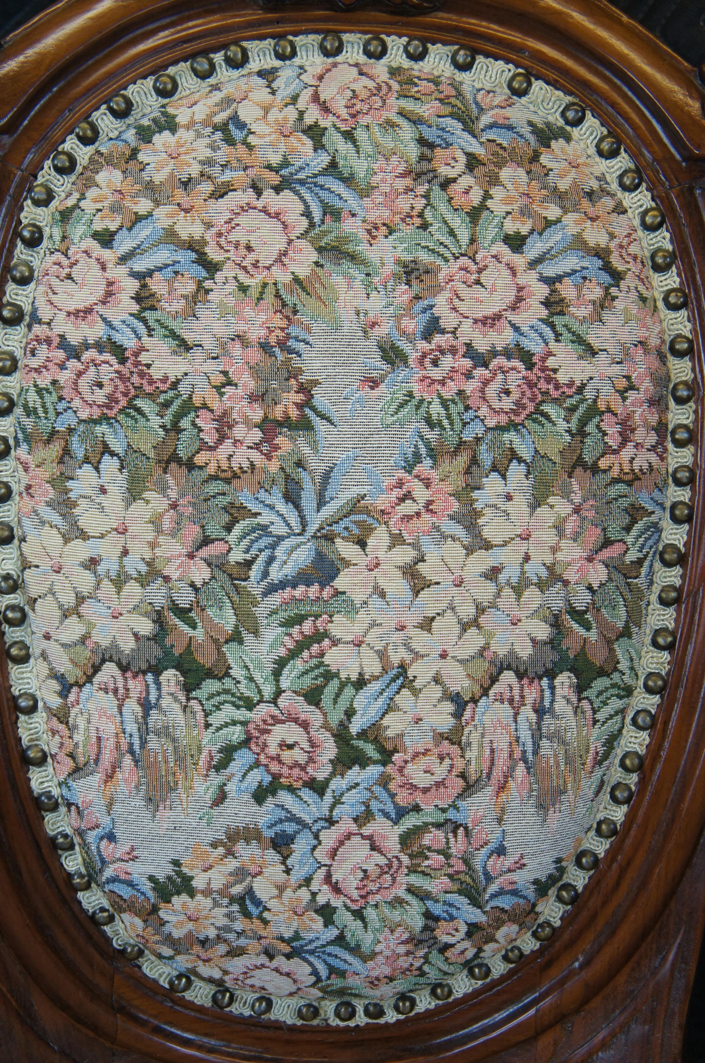 Upholstery Antique Victorian Renaissance Revival Walnut Needlepoint Parlor Dining Chair