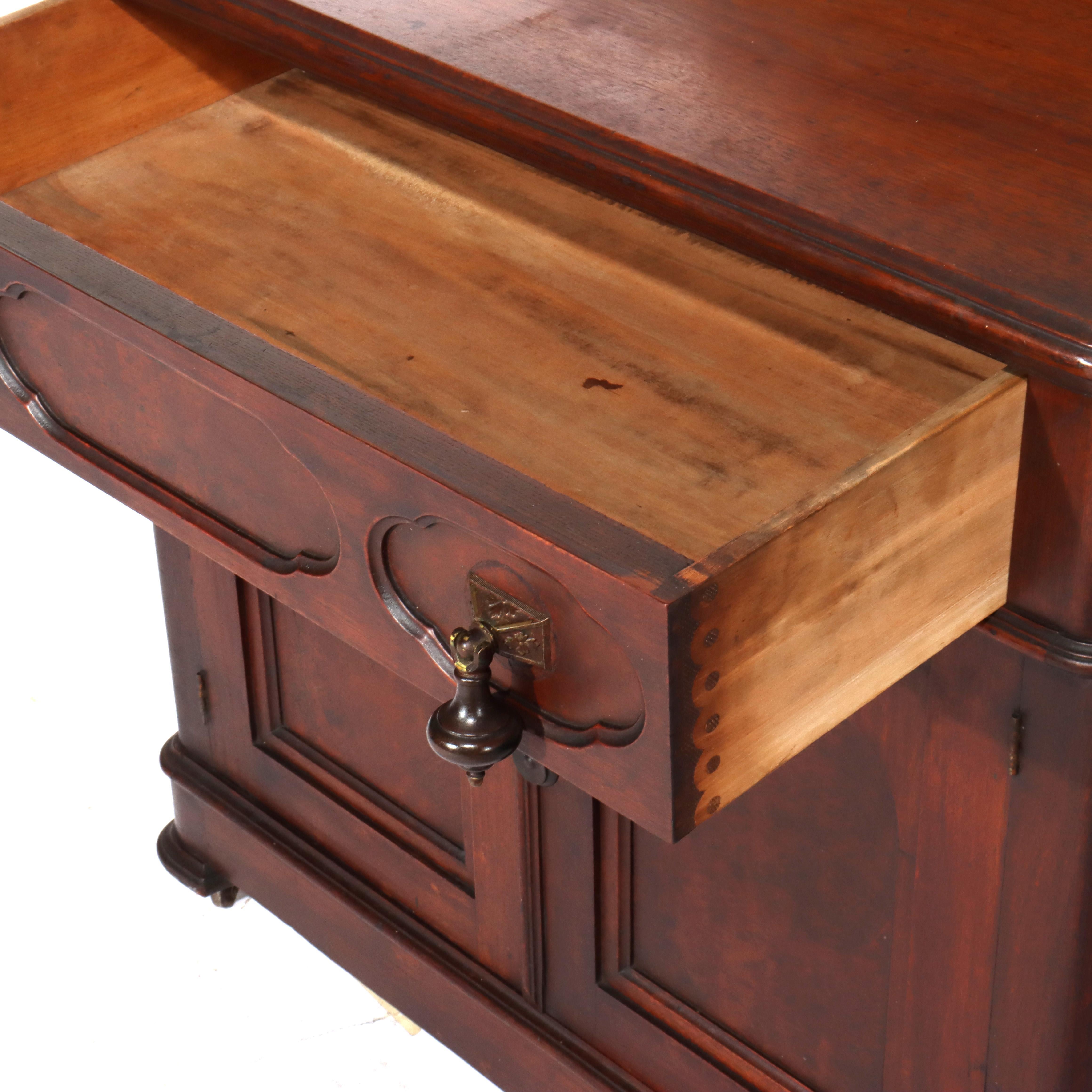Ancien lavabo en noyer de style victorien renaissance c1880 en vente 3