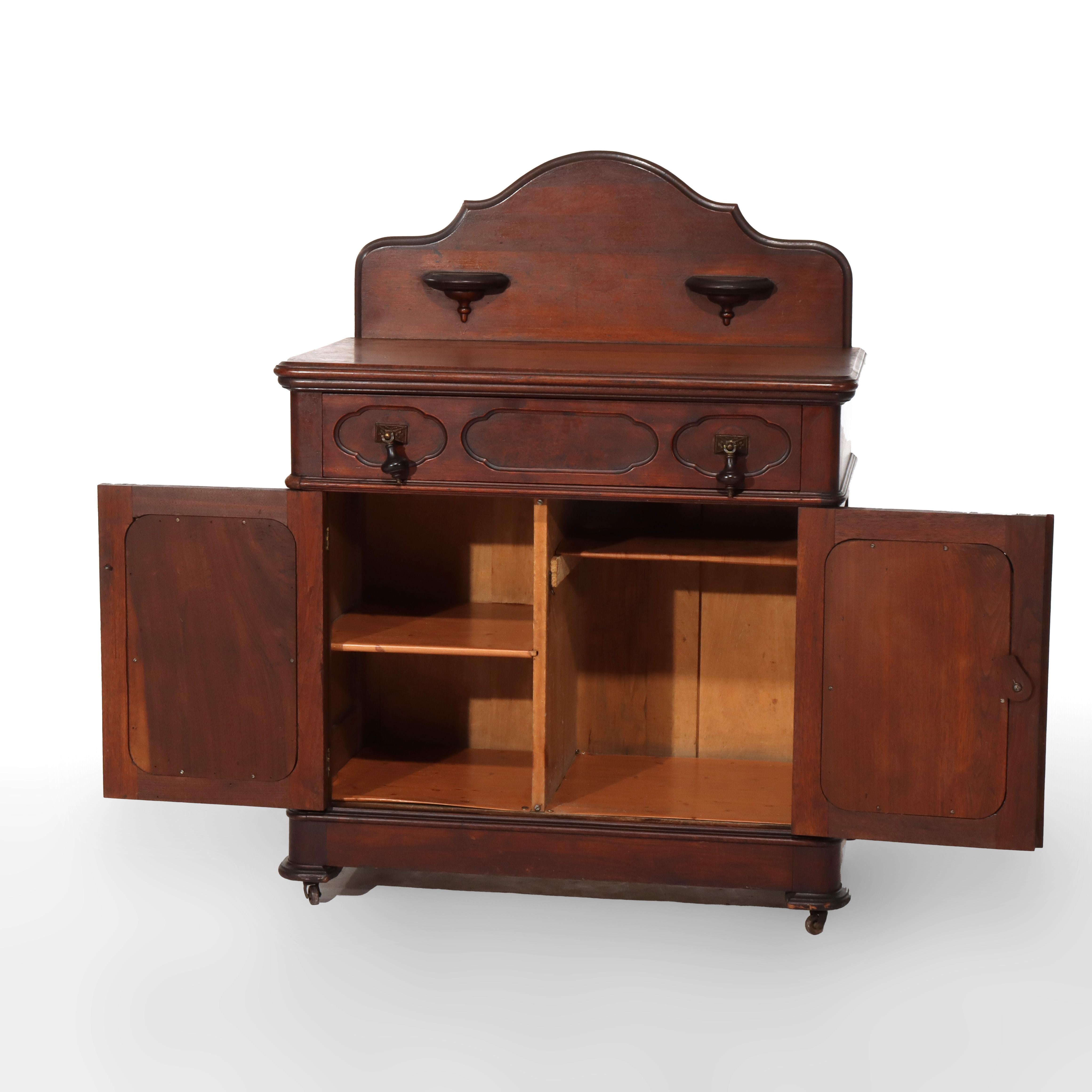 Ancien lavabo en noyer de style victorien renaissance c1880 en vente 4