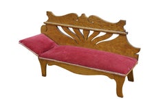 Antique Victorian Revival Quartersawn Oak Salesman Sample Chaise Lounge Daybed