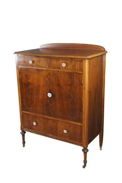 Antique Victorian Revival Walnut Gentleman's Chest of Drawers Cabinet Console