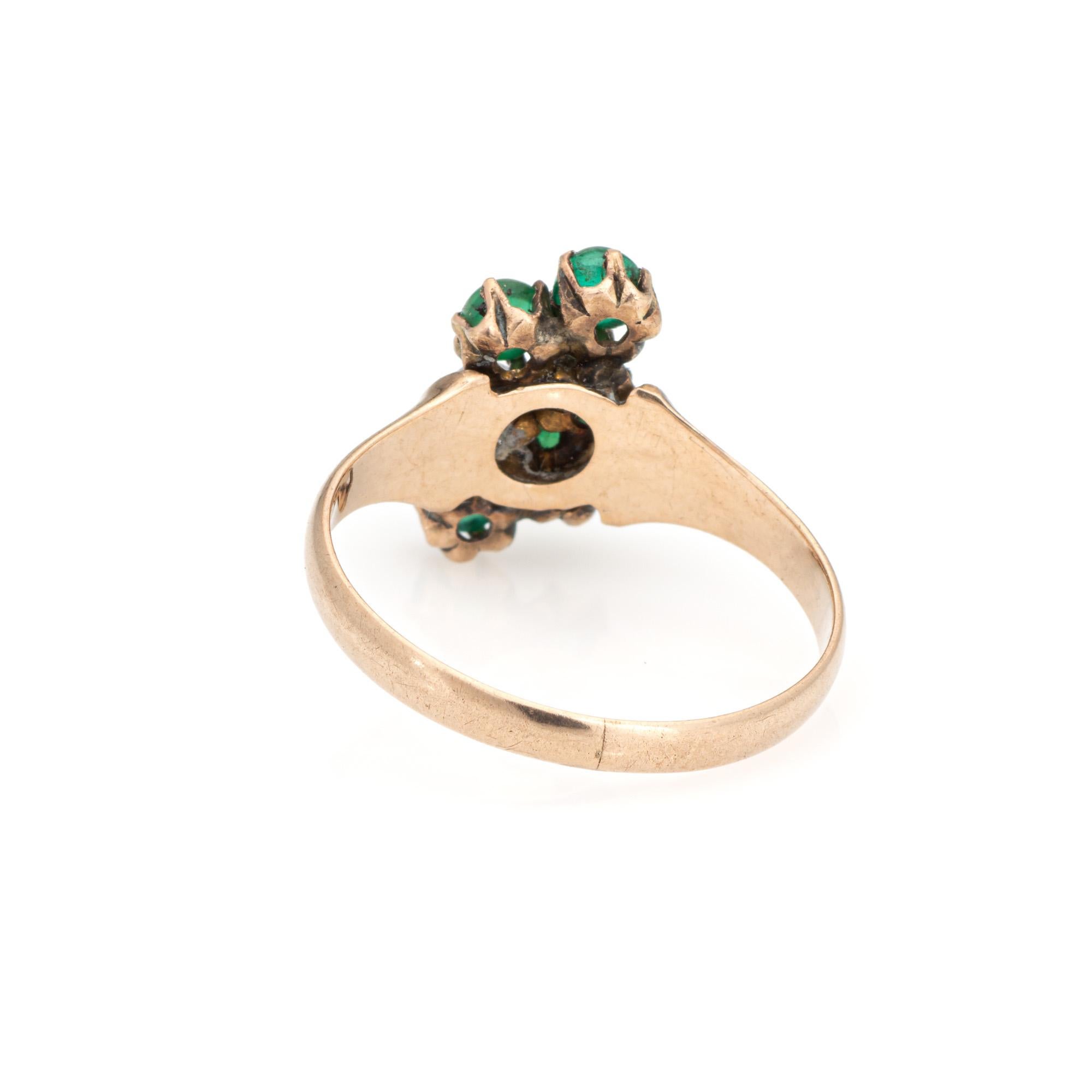 De las mujeres Anillo Antiguo Victoriano Piedra Luna Esmeralda Vintage Oro Rosa 9k Sz 6.25 Joyería en venta