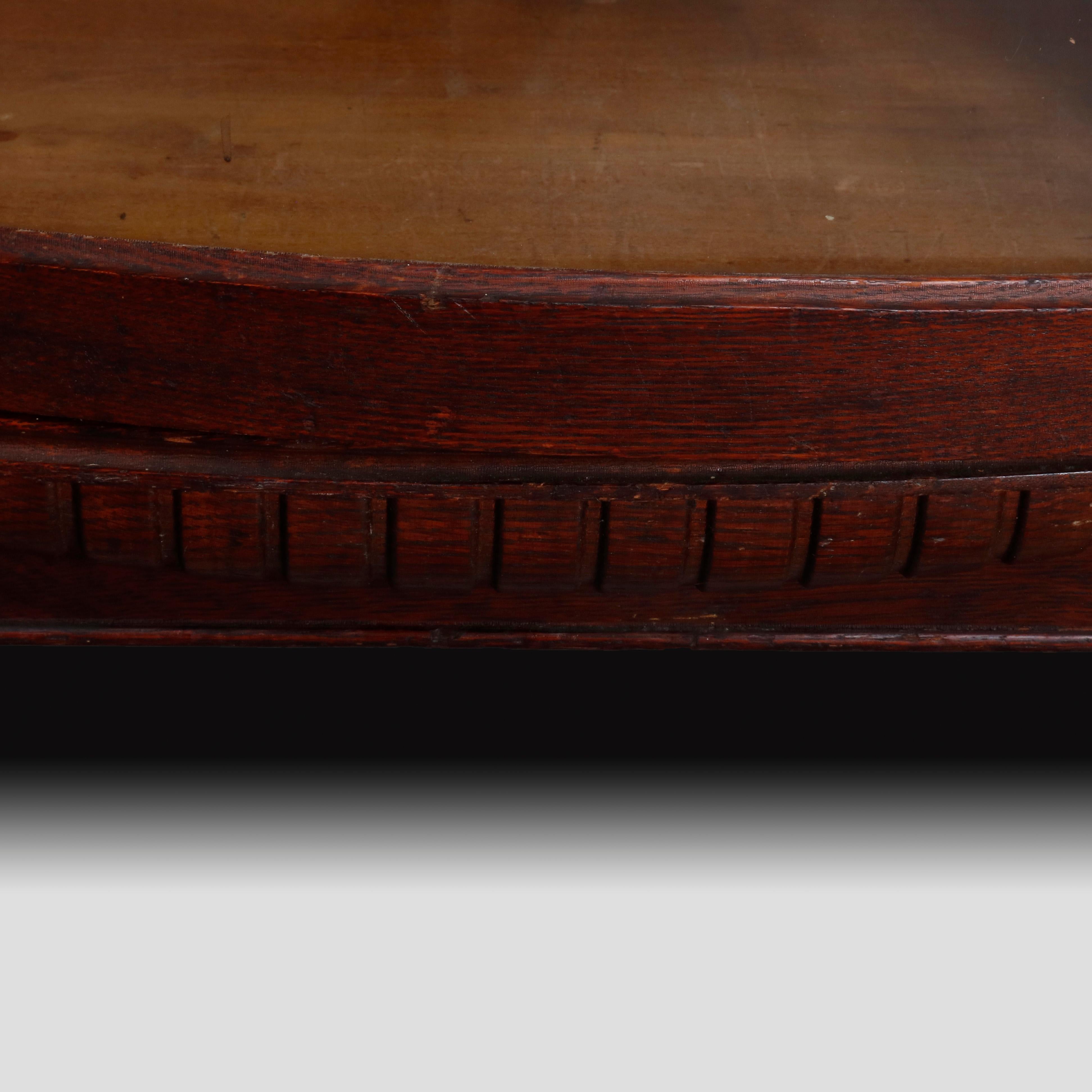 Antique Victorian R.J. Horner Style Victorian Carved Oak Secretary Bookcase 4