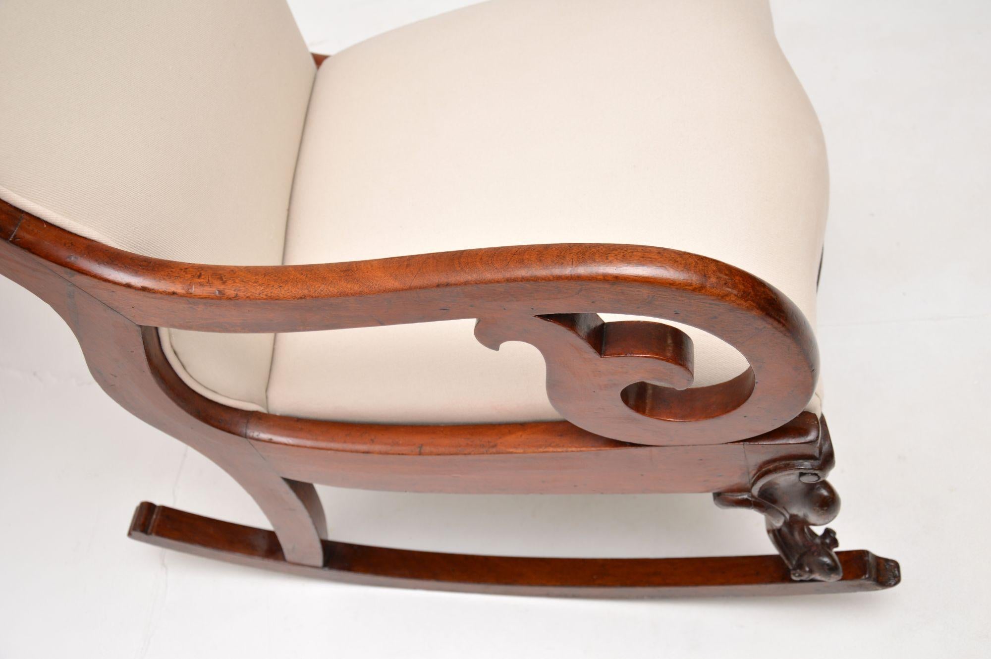 Fabric Antique Victorian Rocking Chair