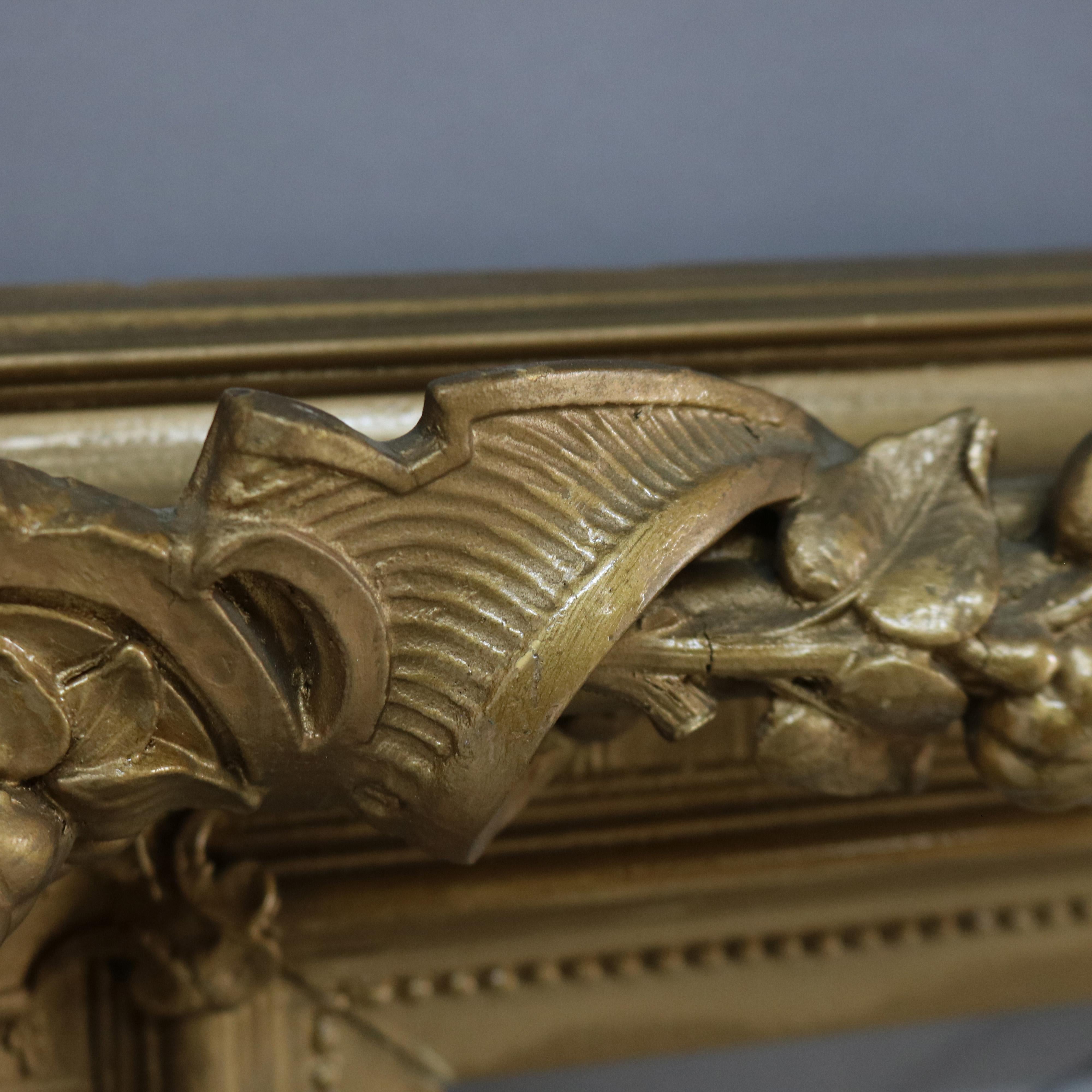 Ancien cadre victorien rococo en bois sculpté et doré C1880 en vente 2