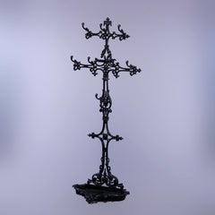 Antique Victorian Rococo Cast Iron Hall Tree Circa 1880