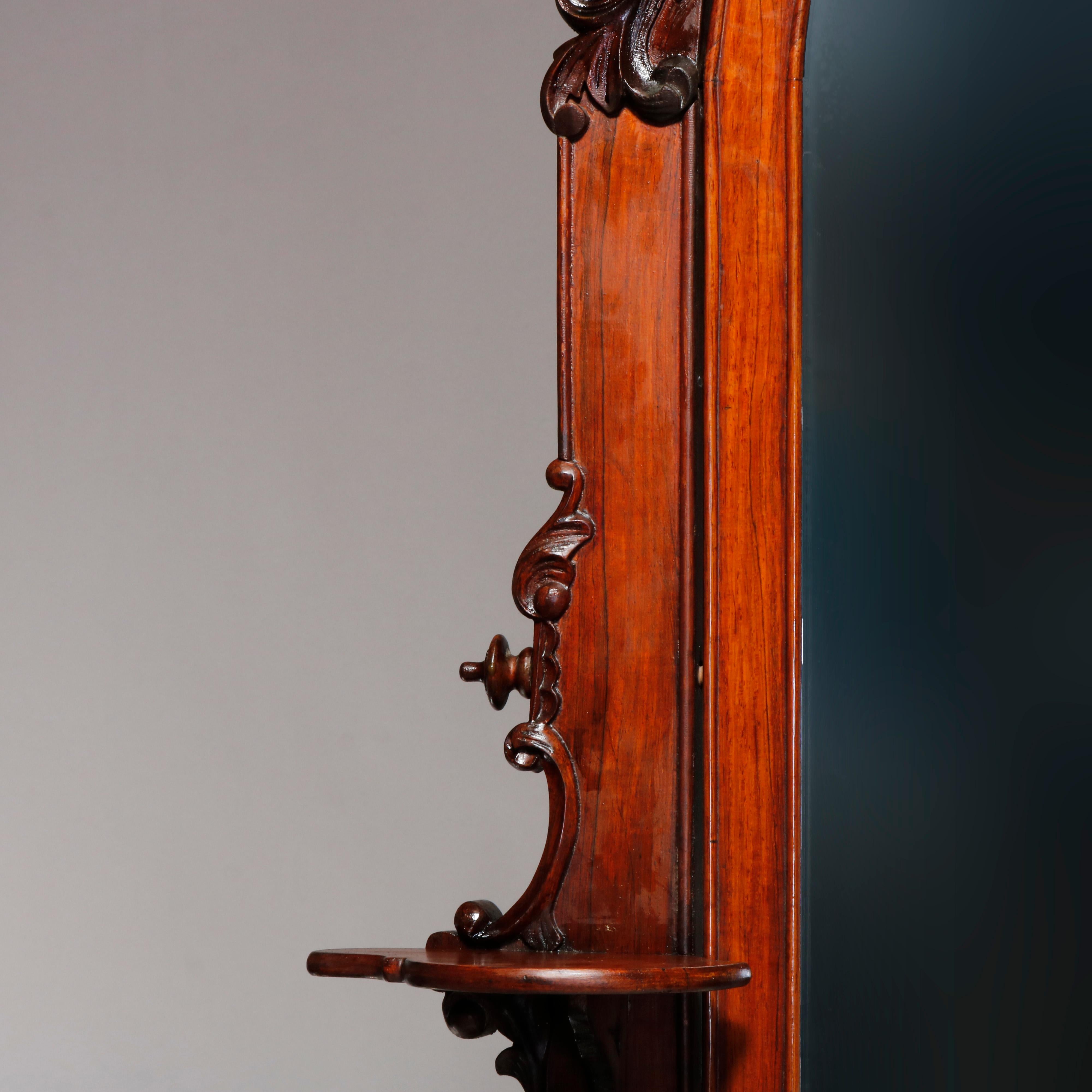 Antique Victorian Rococo Revival Carved Rosewood Marble-Top Dresser, circa 1860 3
