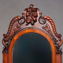 Antique Victorian Rococo Revival Carved Rosewood Marble-Top Dresser, circa 1860