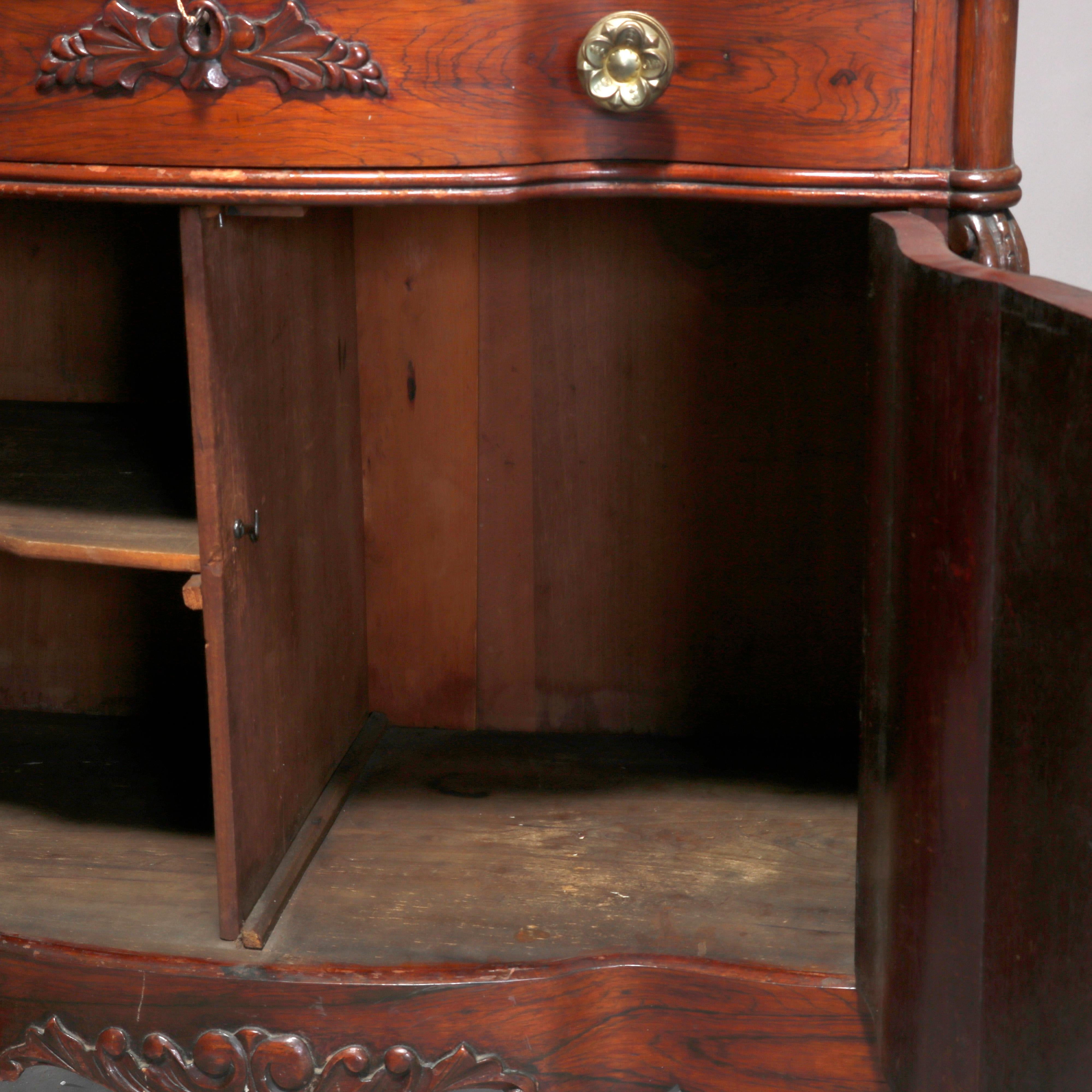 Antique Victorian Rococo Rosewood and Marble Top Commode, circa 1860 11