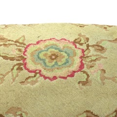 Antique Victorian Rococo Style Carved Walnut Tapestry Footstool C1890