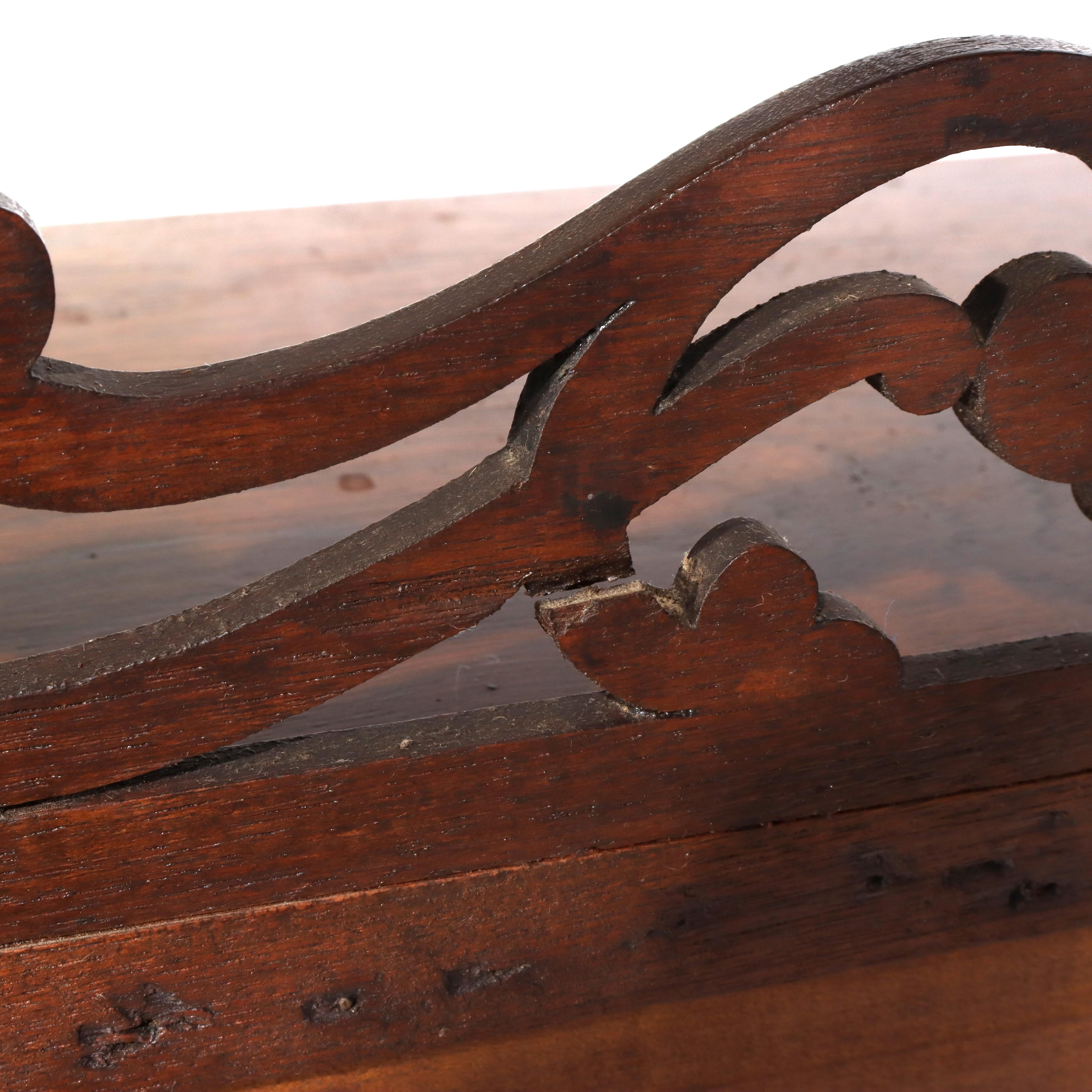 Antiguo Escritorio Victoriano Rococó de Dama de Nogal C1880 en venta 8