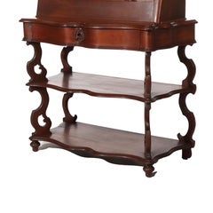 Antique Victorian Rococo Walnut Drop Front Lady’s Desk C1880