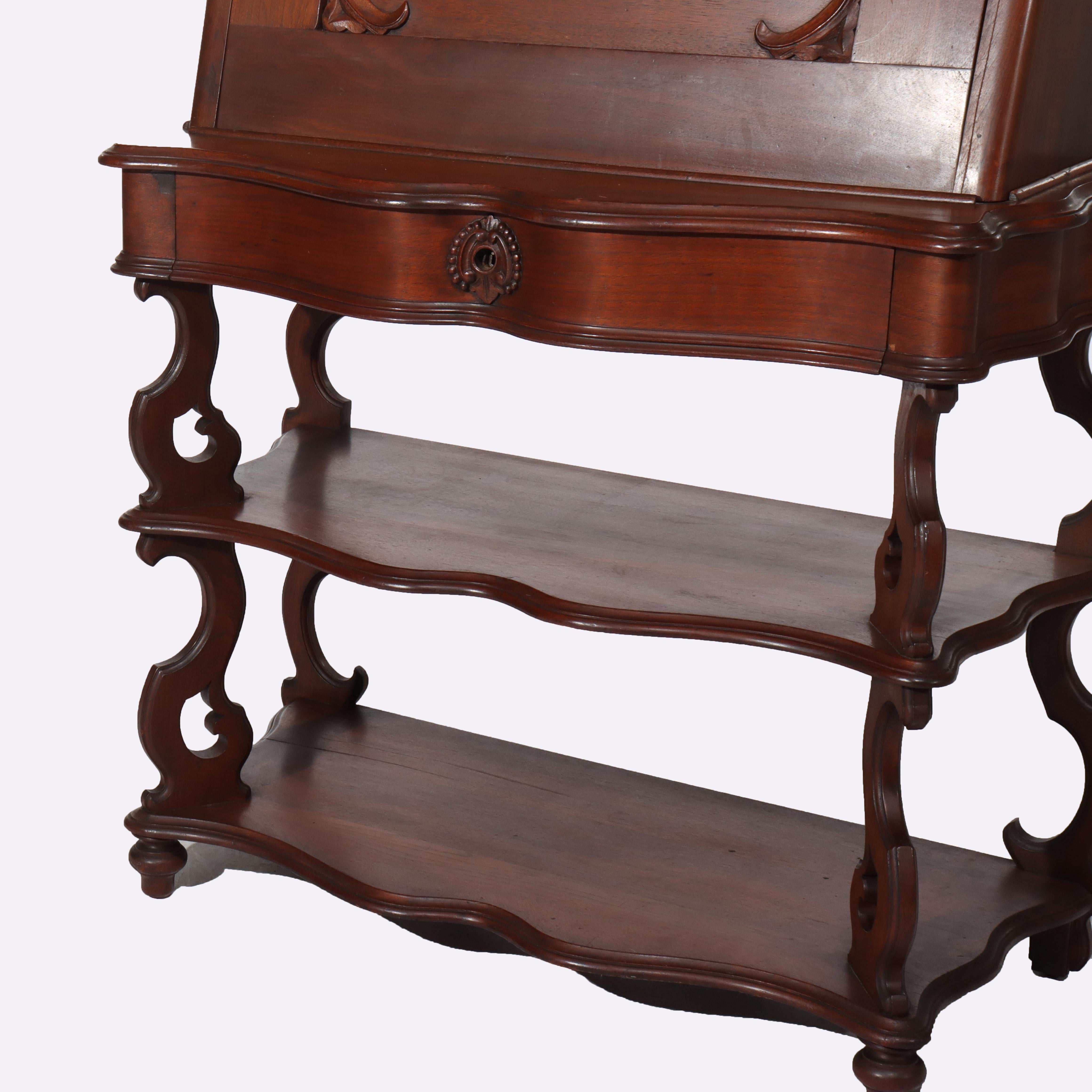 Antiguo Escritorio Victoriano Rococó de Dama de Nogal C1880 en Bueno estado para la venta en Big Flats, NY