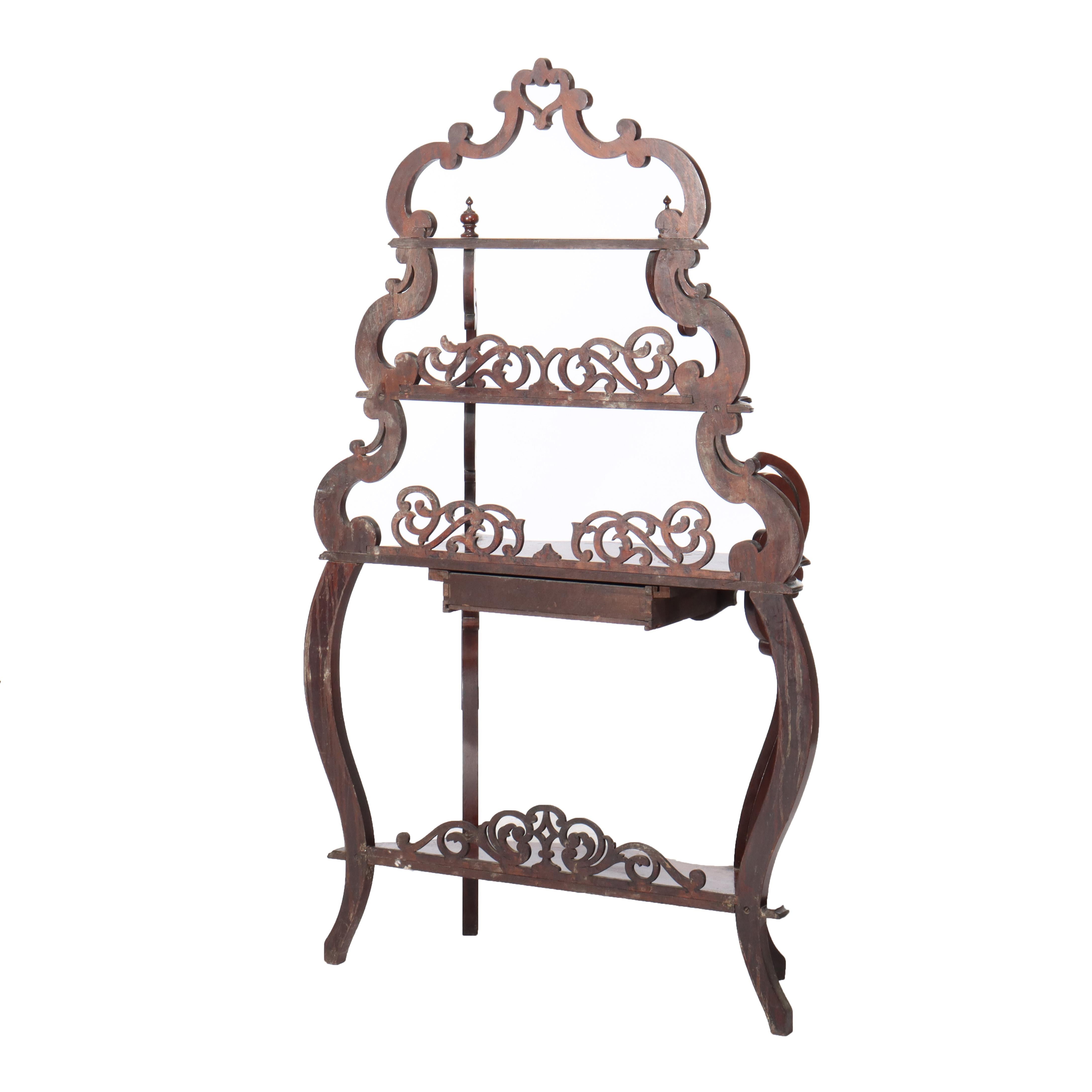 Noce Antica credenza rococò vittoriana in legno di noce C1880 in vendita