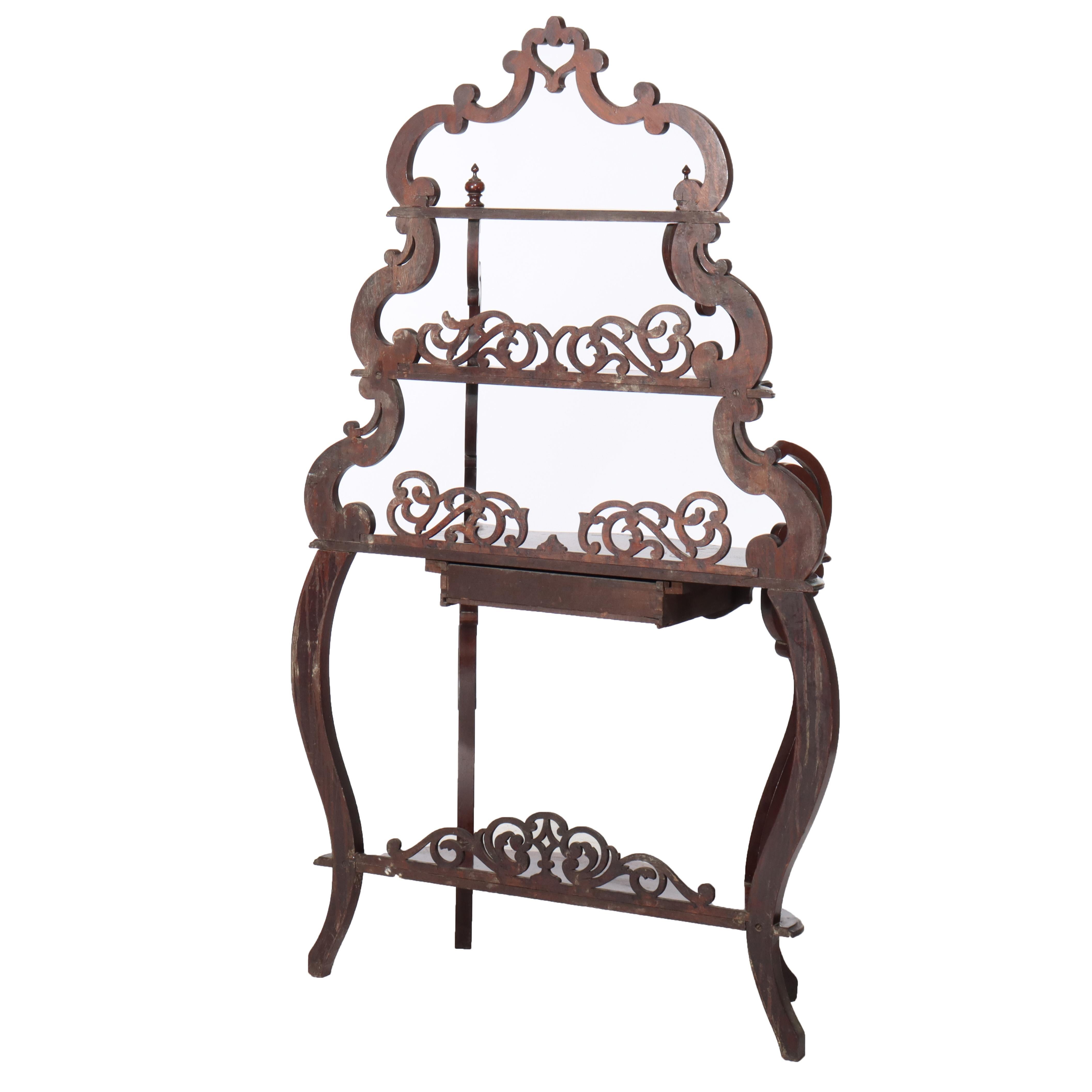 Antica credenza rococò vittoriana in legno di noce C1880 in vendita 1