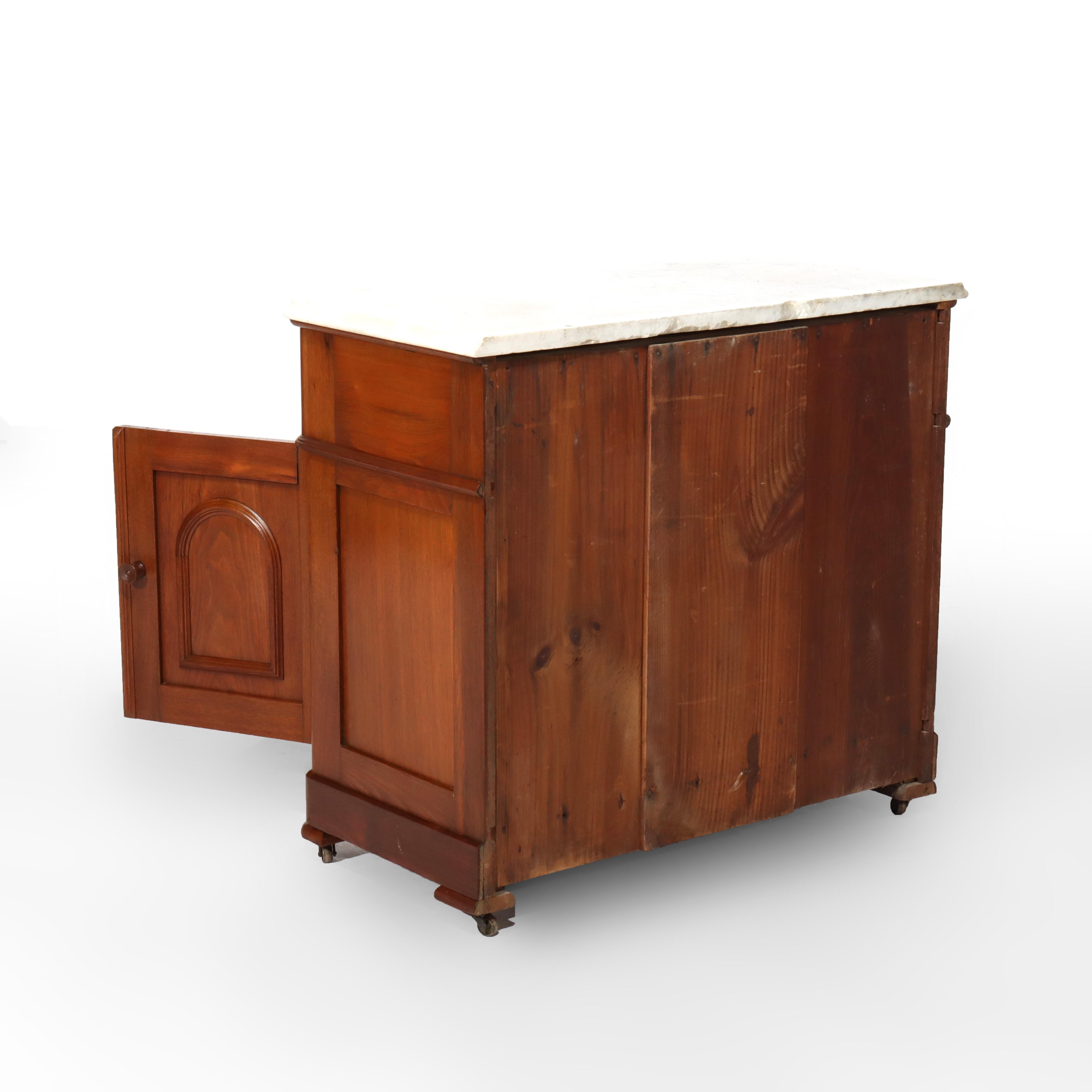 Antique Victorian Rococo Walnut Marble Top Washstand C1880 For Sale 1