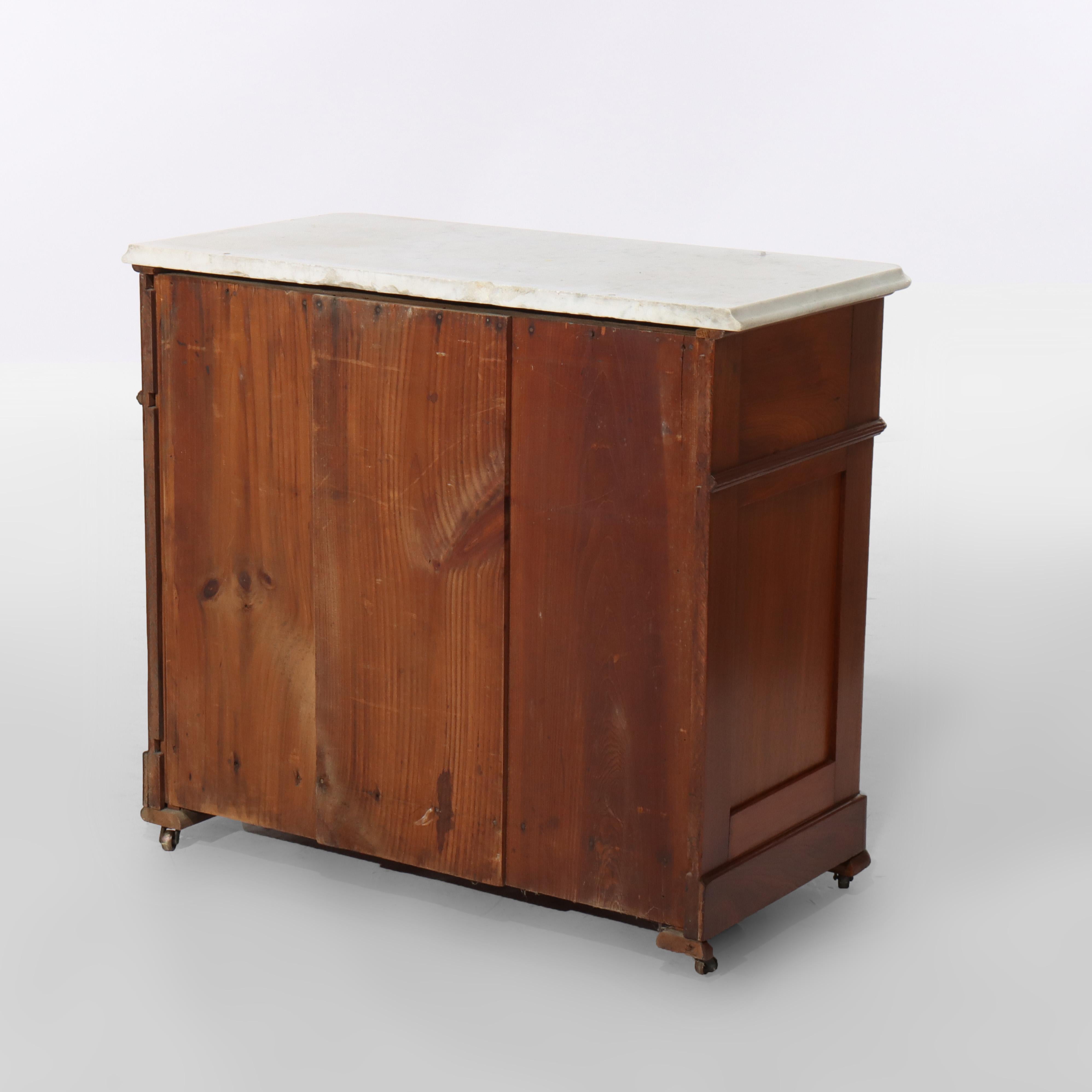 Antique Victorian Rococo Walnut Marble Top Washstand C1880 For Sale 2
